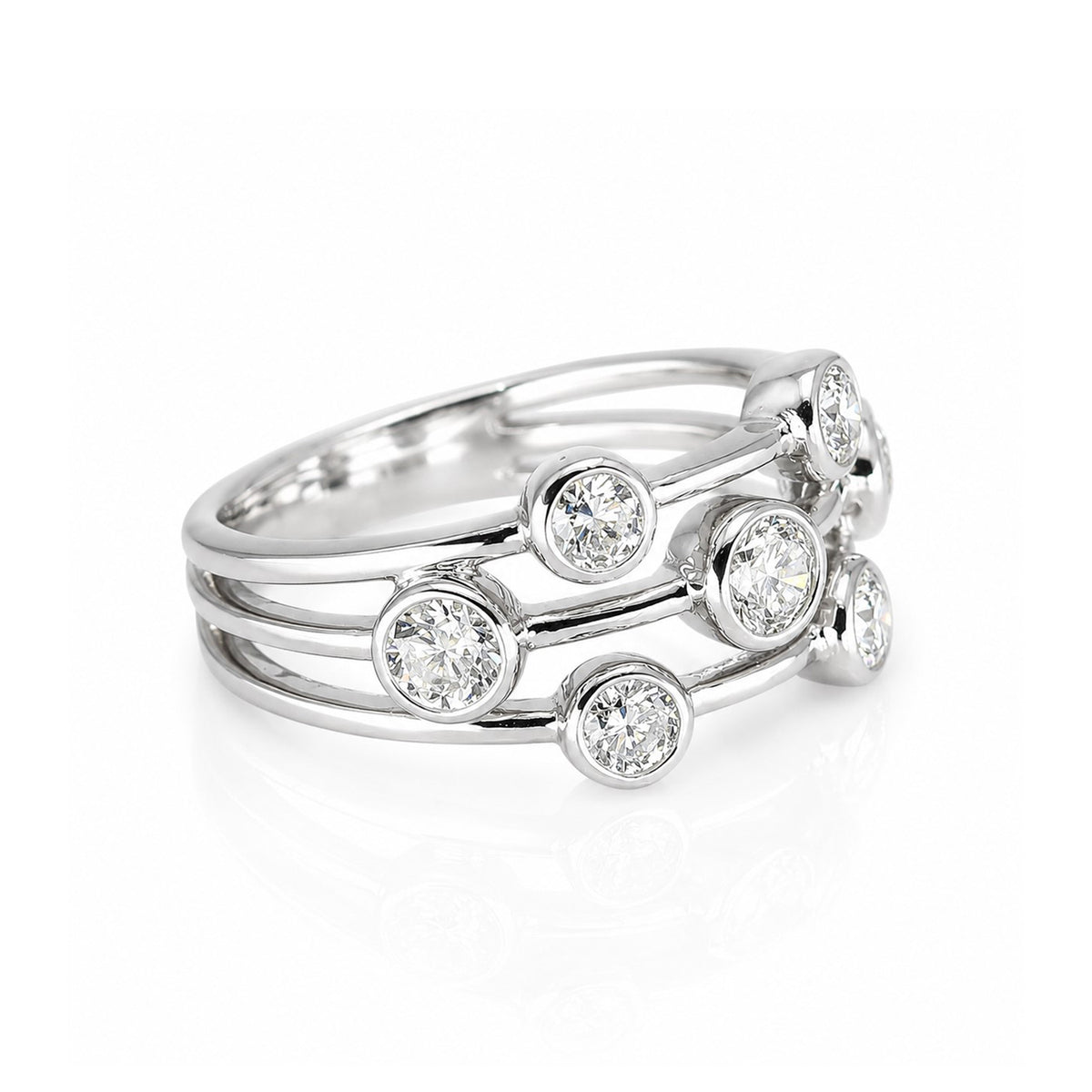 Platinum 1.06ct Lab Grown Diamond Certificated Scatter Ring