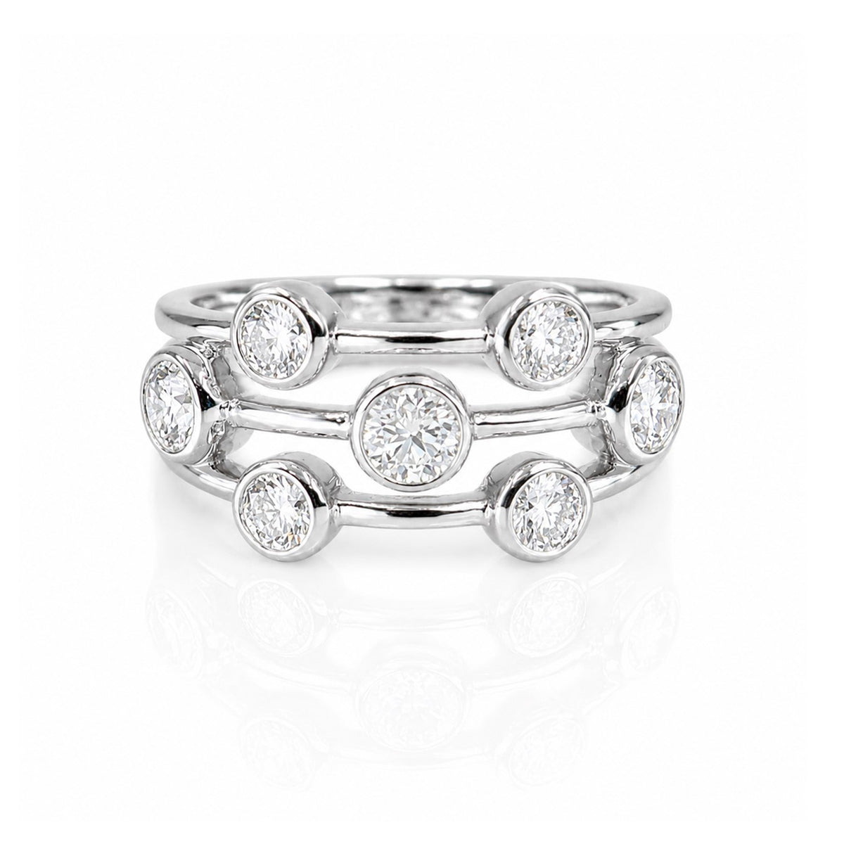 Platinum 1.06ct Lab Grown Diamond Certificated Scatter Ring