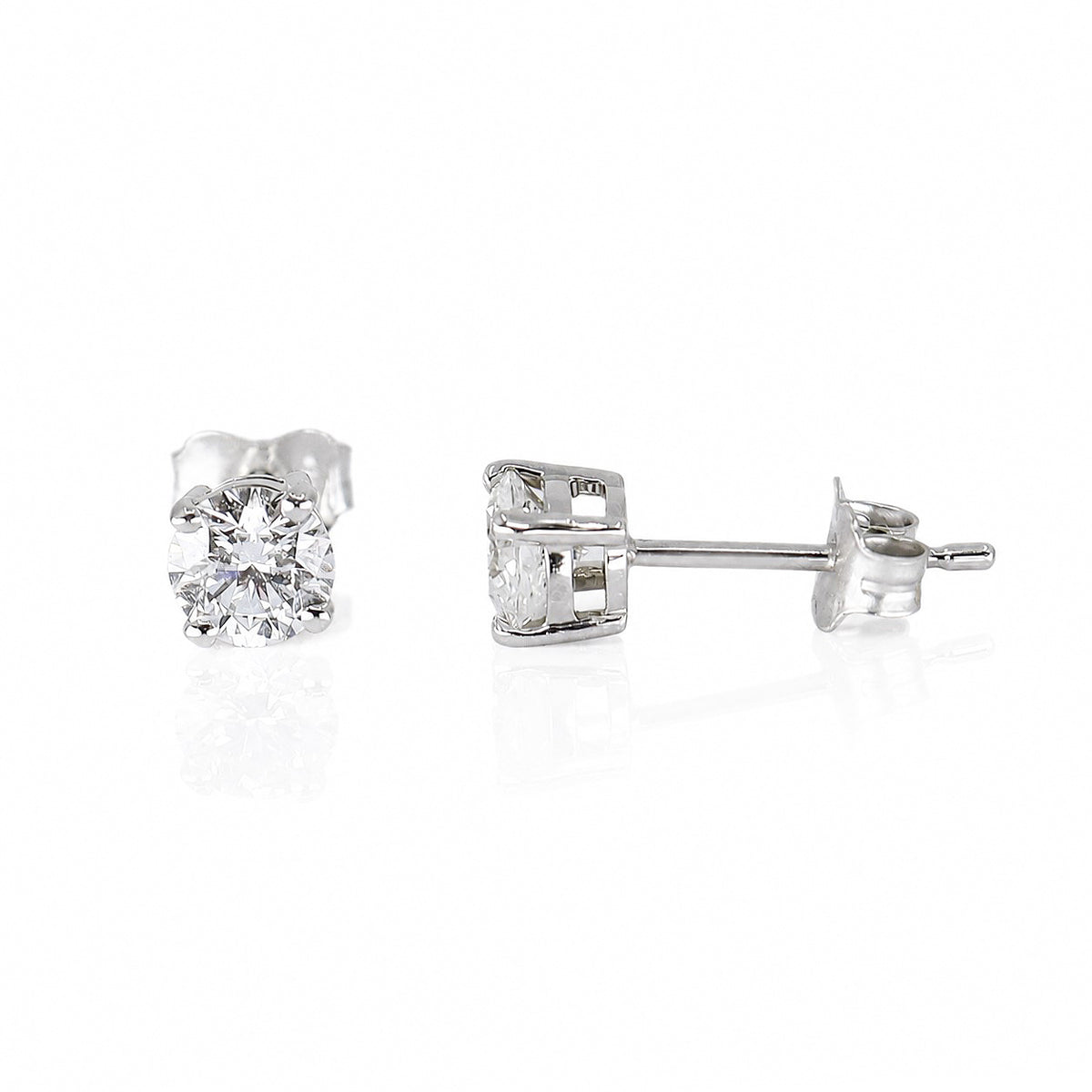 9ct White Gold 1.00ct TDW Lab Grown Diamond Solitaire Studs