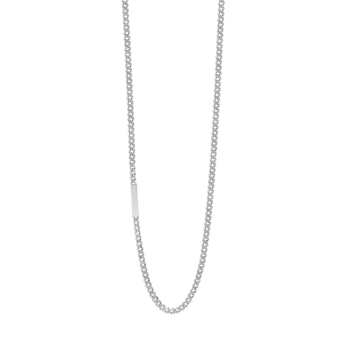 Fred Bennett Stainless Steel Chain Necklace with Engravable Bar