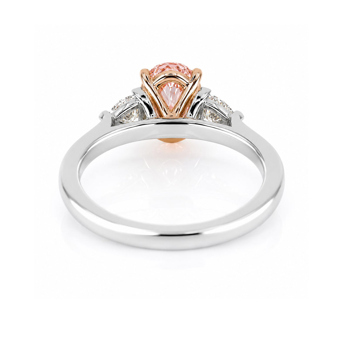 Platinum & 18ct Rose Gold 1.98ct Pink Lab Grown Diamond Oval Cut Three Stone Ring