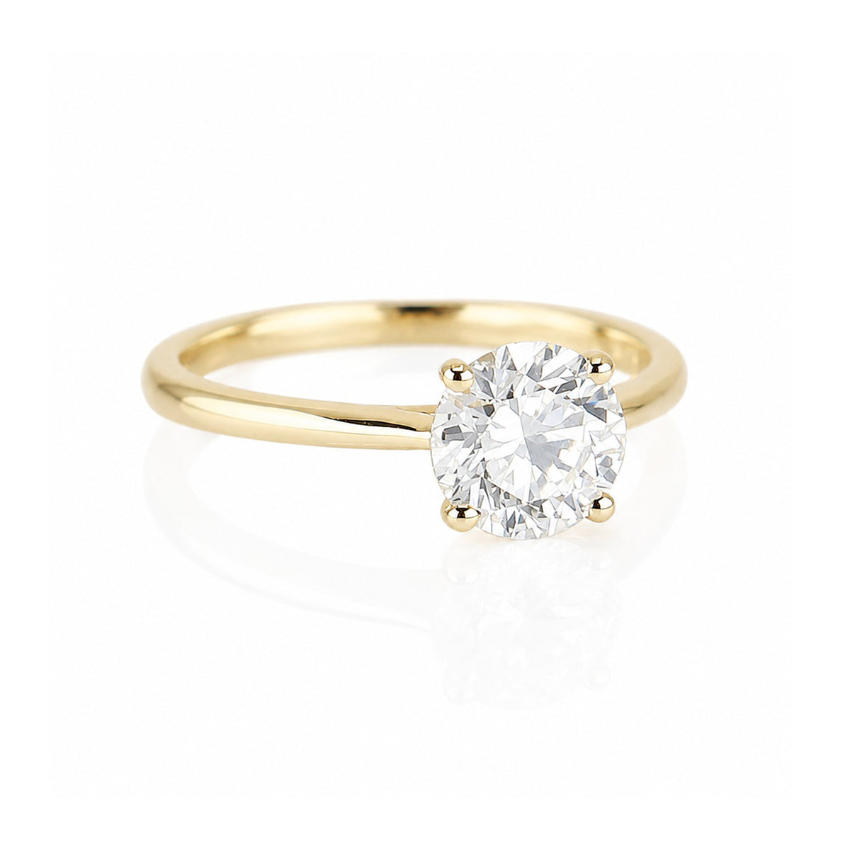 9ct Yellow Gold 1.50ct Lab Grown Diamond Certificated Round Brilliant Cut Solitaire Ring