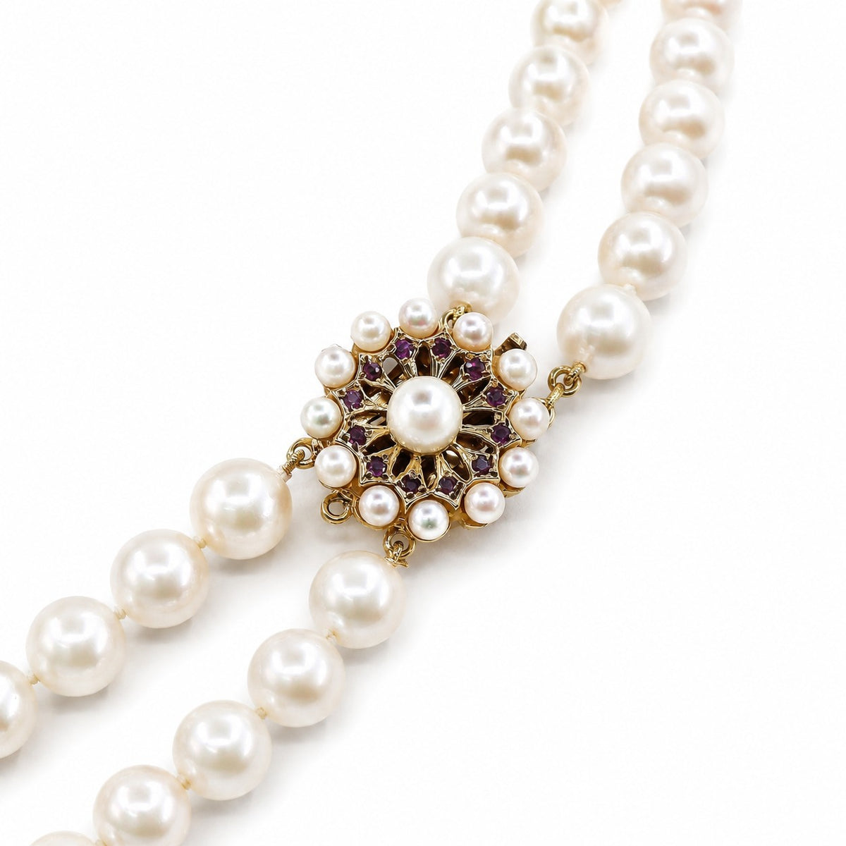 Pre-Owned Cultured Pearl Necklace 18" with 9ct Yellow Gold Clasp