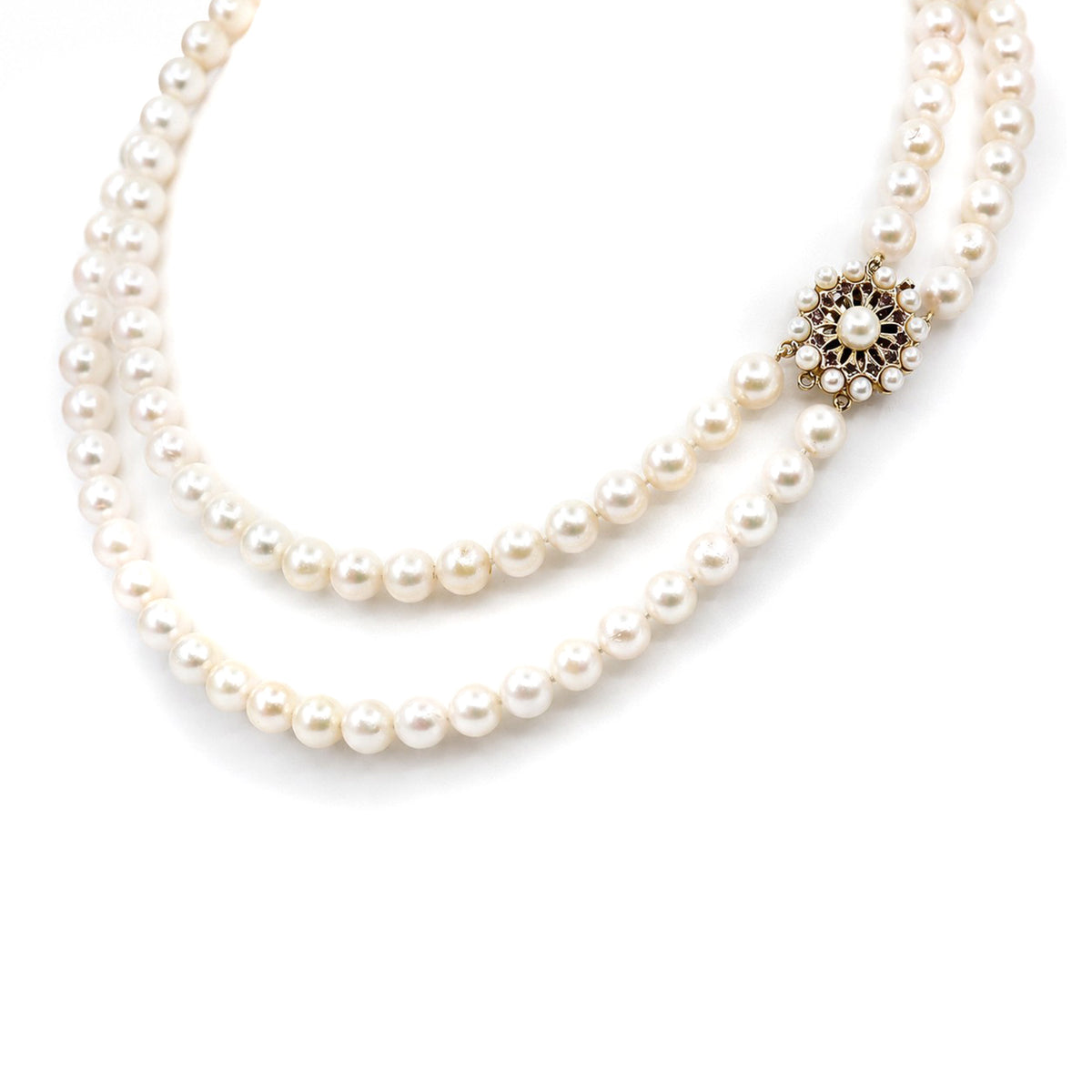 Pre-Owned Cultured Pearl Necklace 18" with 9ct Yellow Gold Clasp