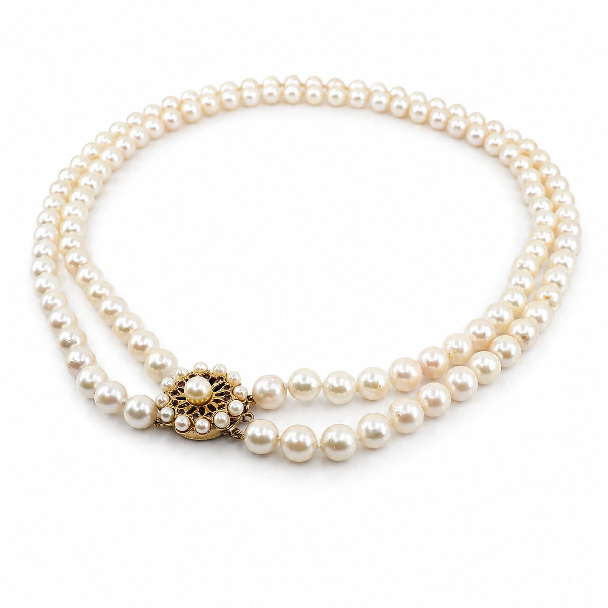 Pre-Owned Cultured Pearl Necklace 18" with 9ct Yellow Gold Clasp