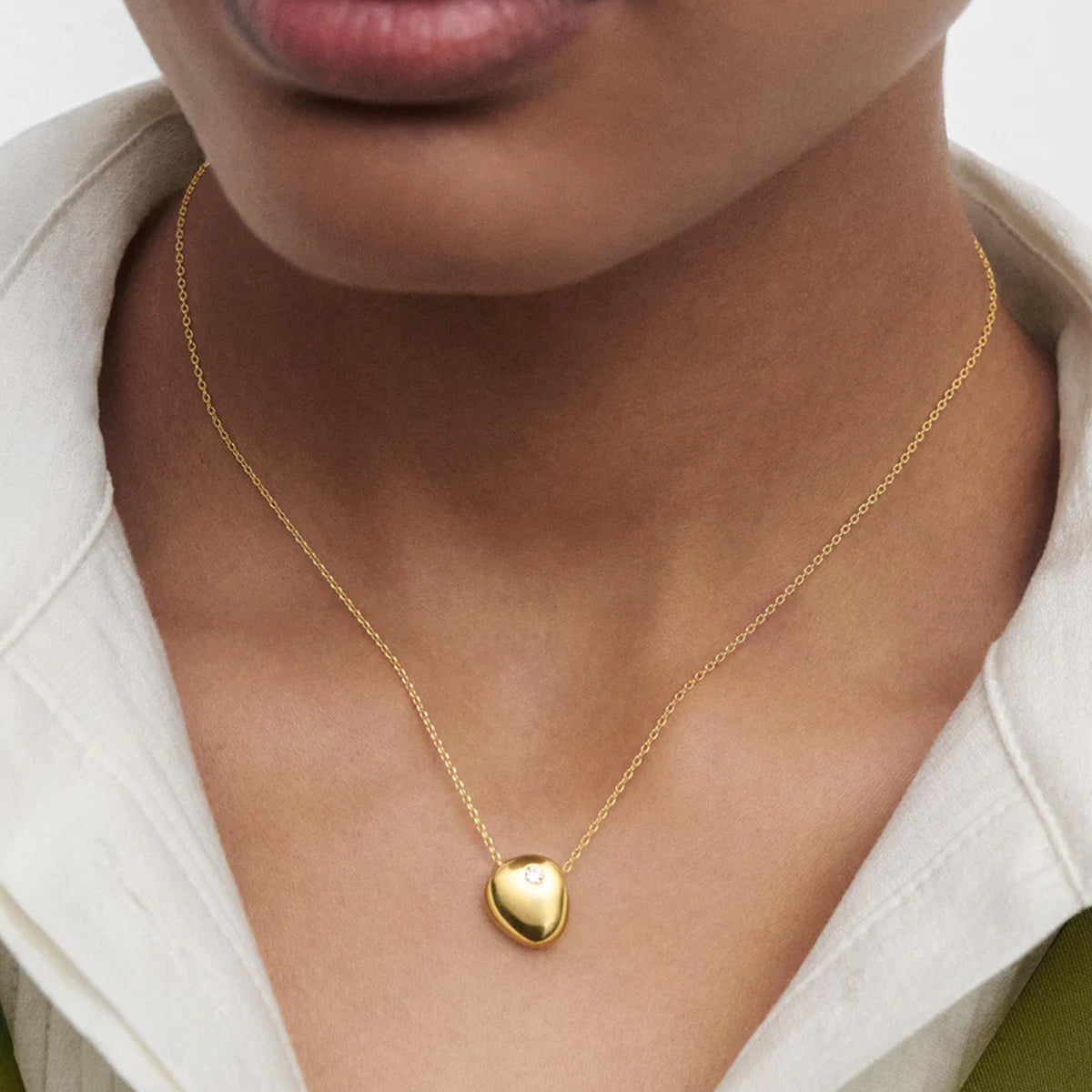 PDPAOLA Gold Plated Wave Necklace 15.5" - 19.5"