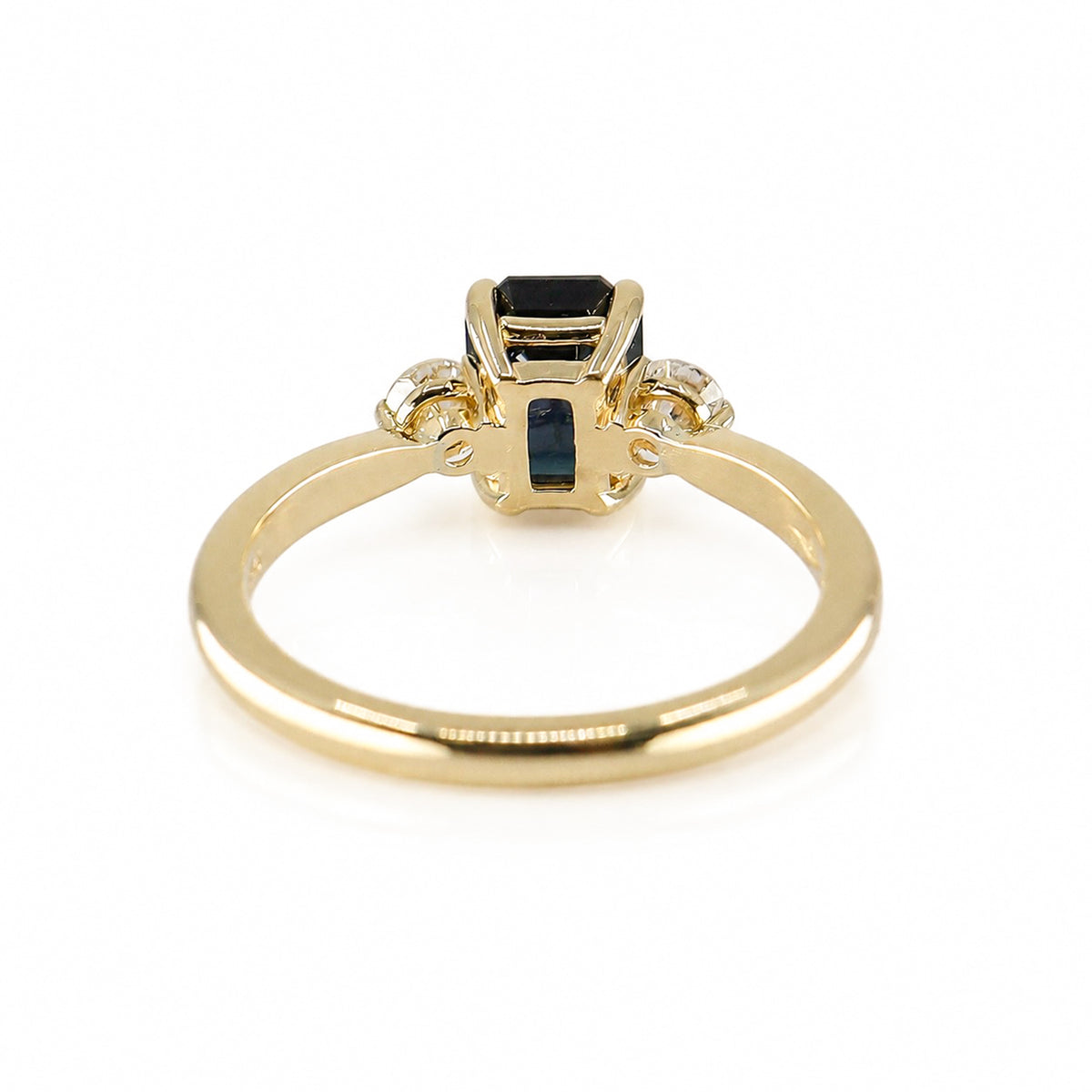 Pre-Owned 9ct Gold 1.45ct Sapphire & Diamond Three Stone Ring