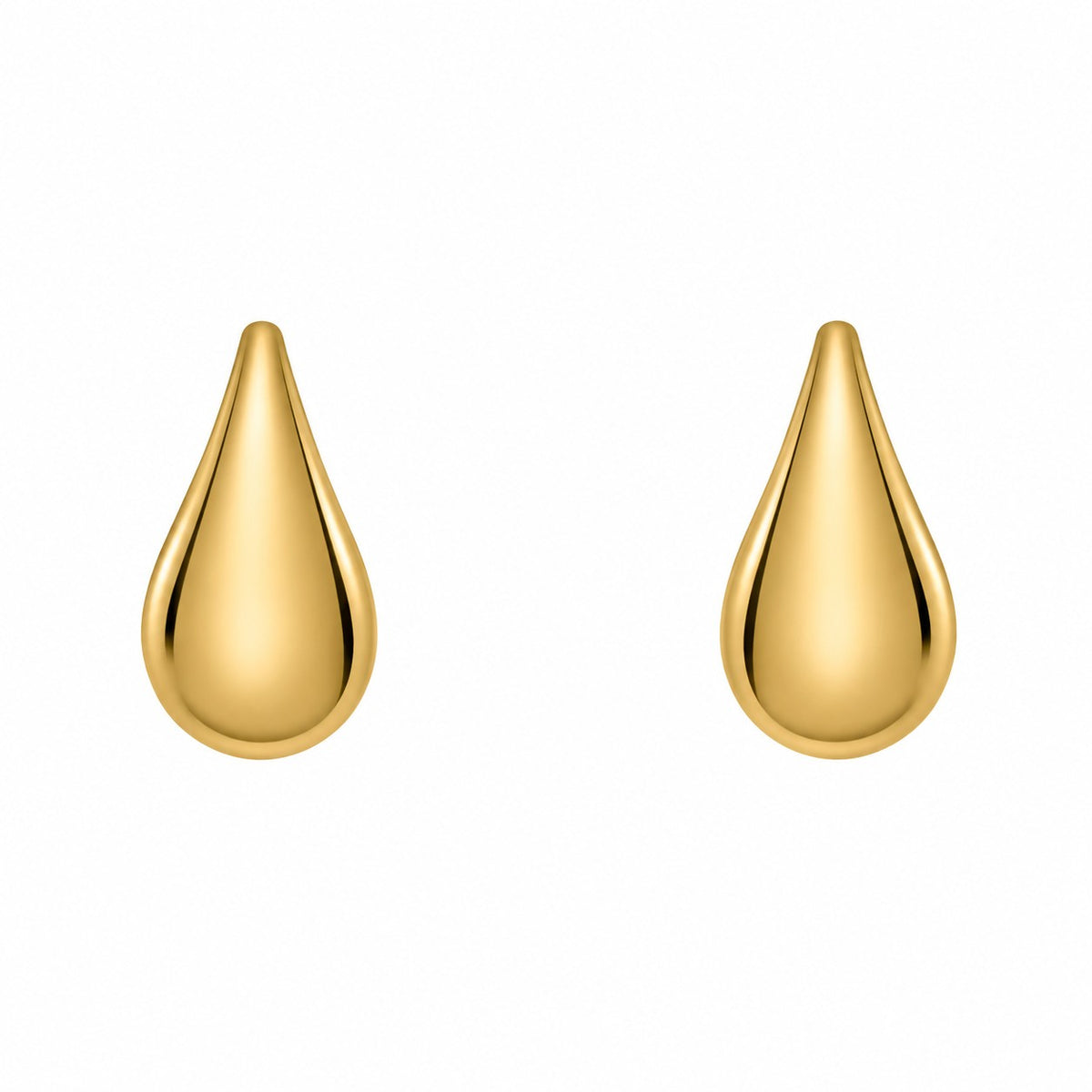 9ct Yellow Gold Plain Teardrop Earrings