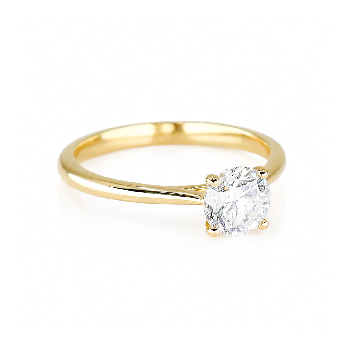 Pre-Owned 18ct Yellow Gold 1.00ct Round Brilliant Cut Diamond Solitaire Ring