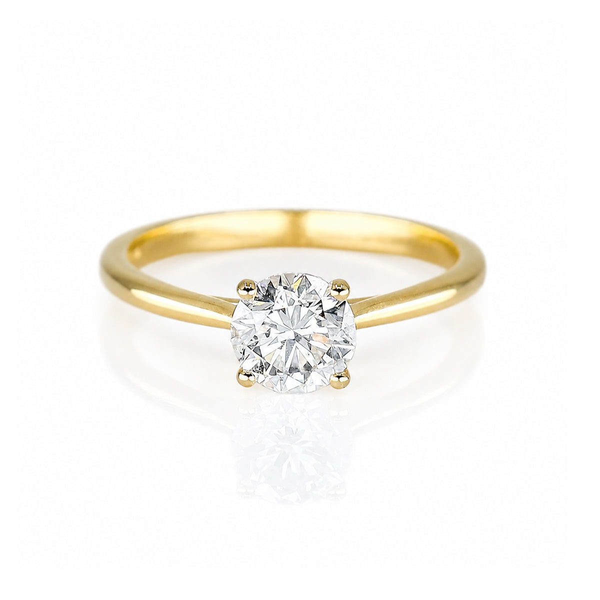 Pre-Owned 18ct Yellow Gold 1.00ct Round Brilliant Cut Diamond Solitaire Ring