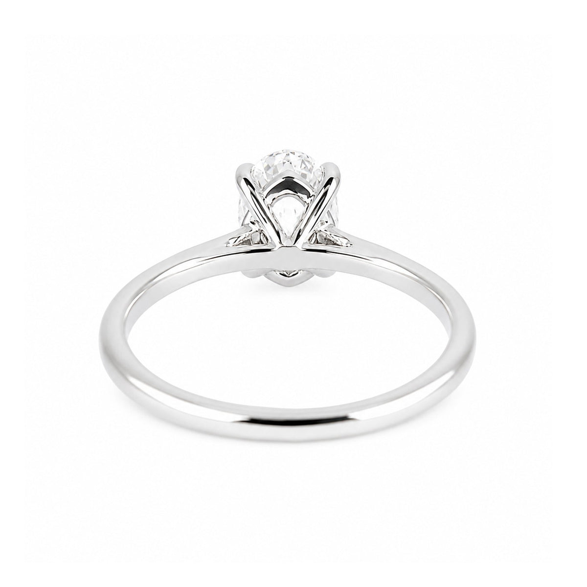 9ct White Gold 1.00ct Lab Grown Diamond Certificated Oval Cut Solitaire Ring
