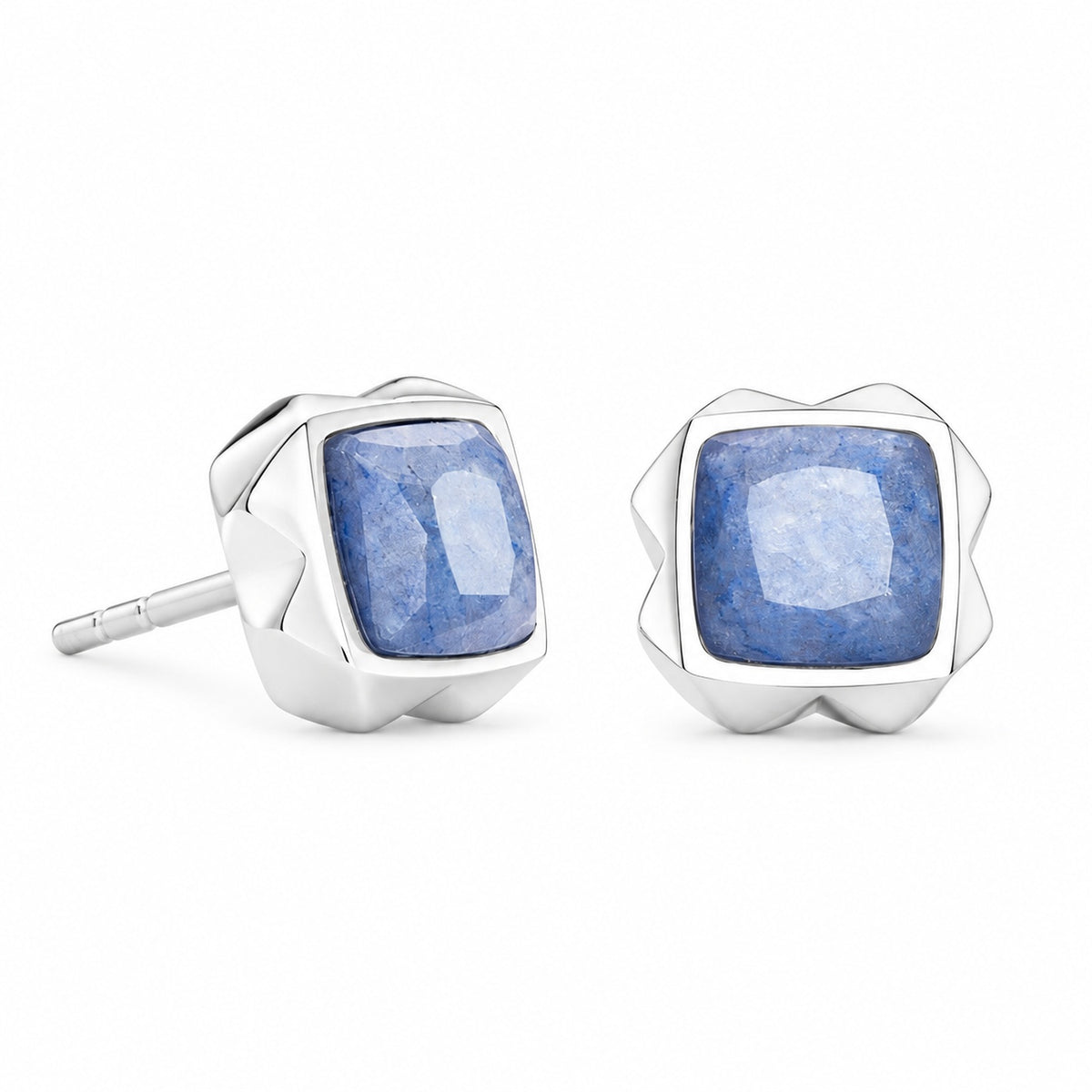 Coeur De Lion Spikes Square Aventurine silver-blue Earrings