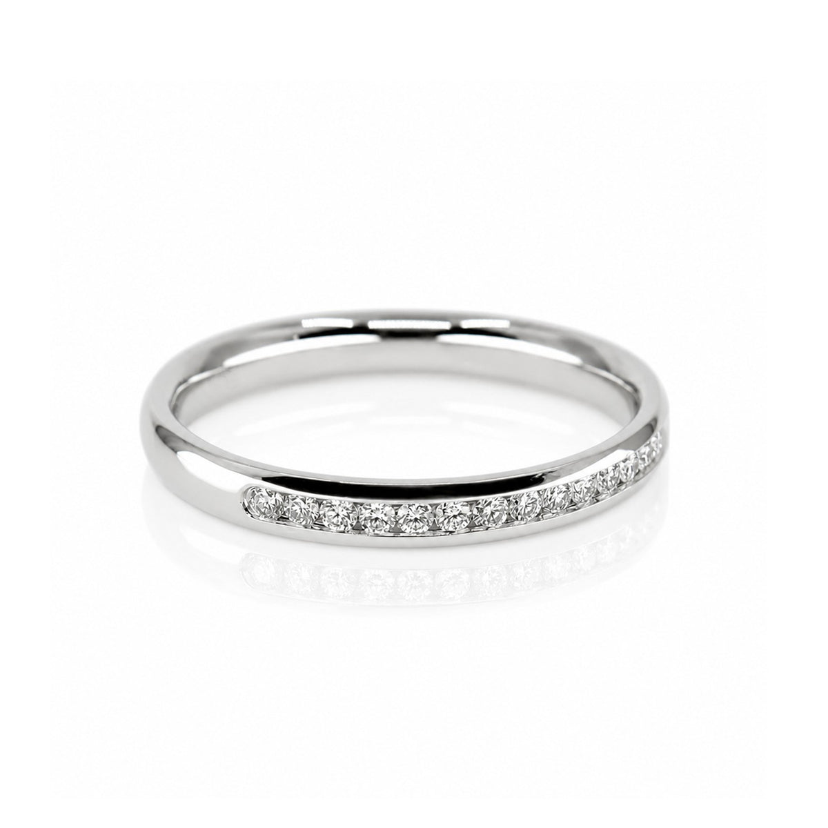 Platinum 0.38ct Diamond 75% Channel Set 2.7mm Half Eternity Ring