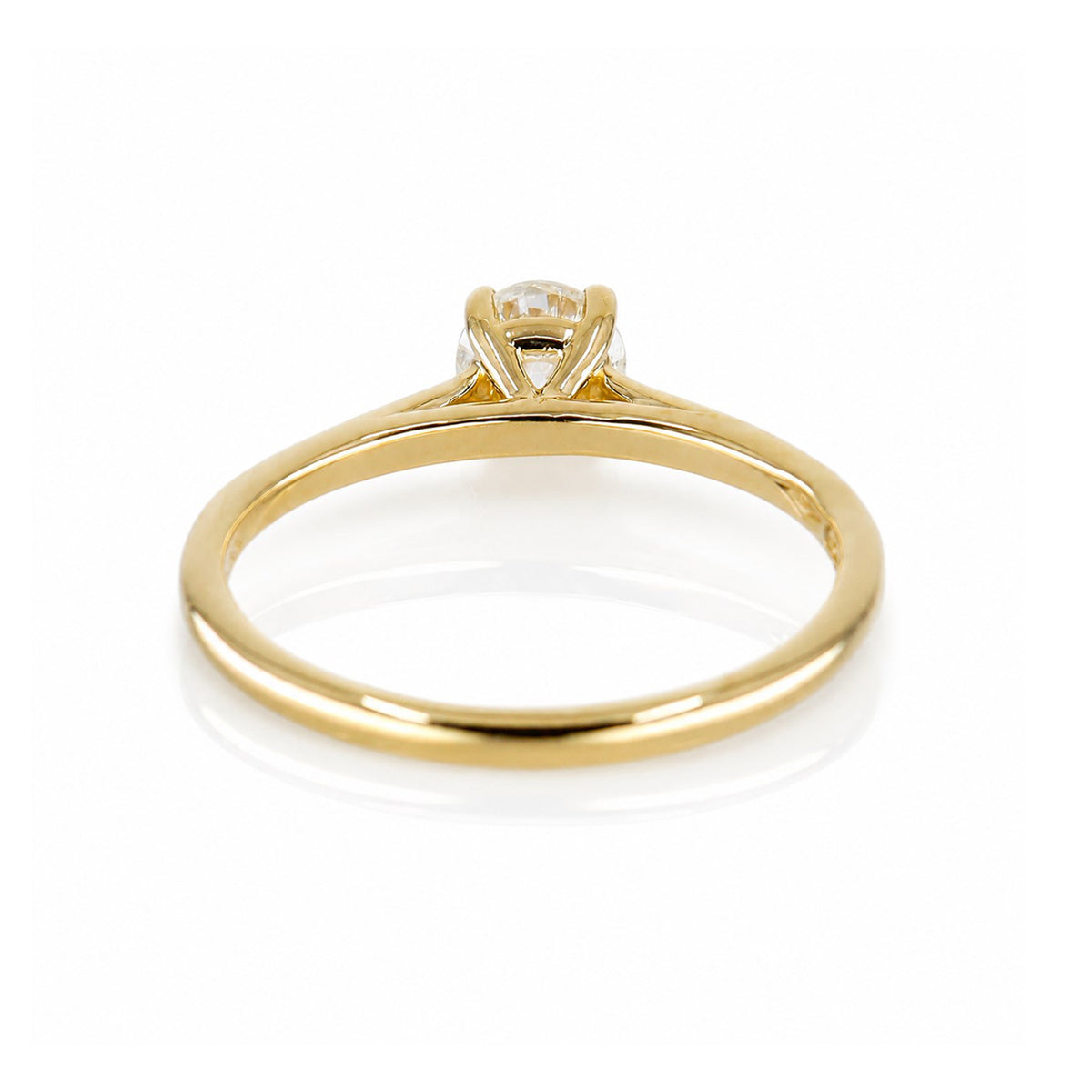 Pre-Owned 9ct Yellow Gold 0.60ct Round Brilliant Cut Diamond Four Claw Solitaire Ring
