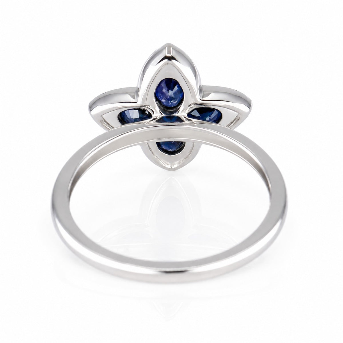 Pre-Owned Platinum Oval Sapphire & Round Diamond Fancy Cluster Ring