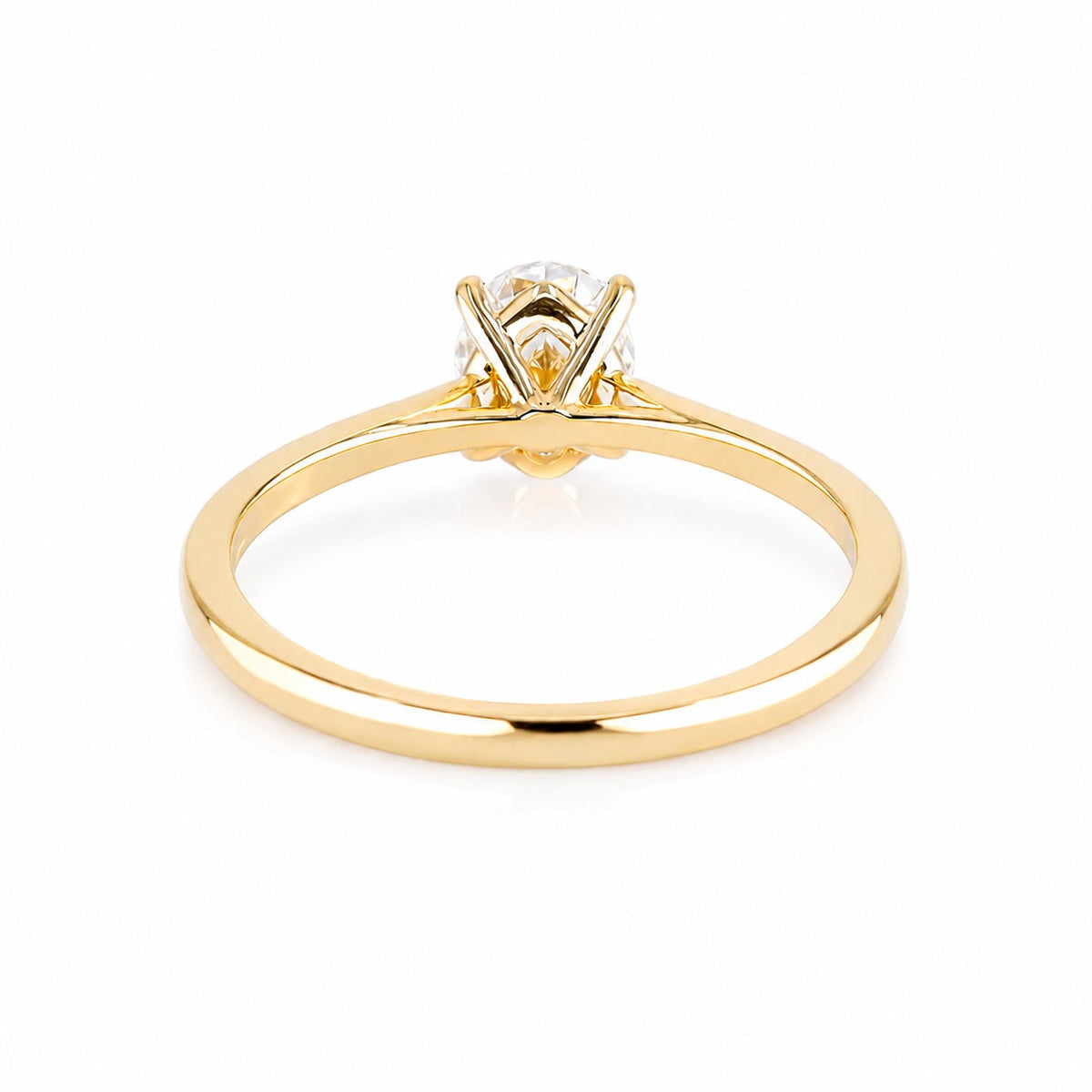 9ct Yellow Gold 1.00ct Lab Grown Diamond Certificated Oval Cut Solitaire Ring