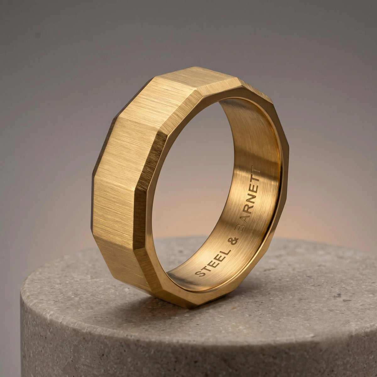 Steel & Barnett Stainless Steel 18ct Gold PVD Plated Band