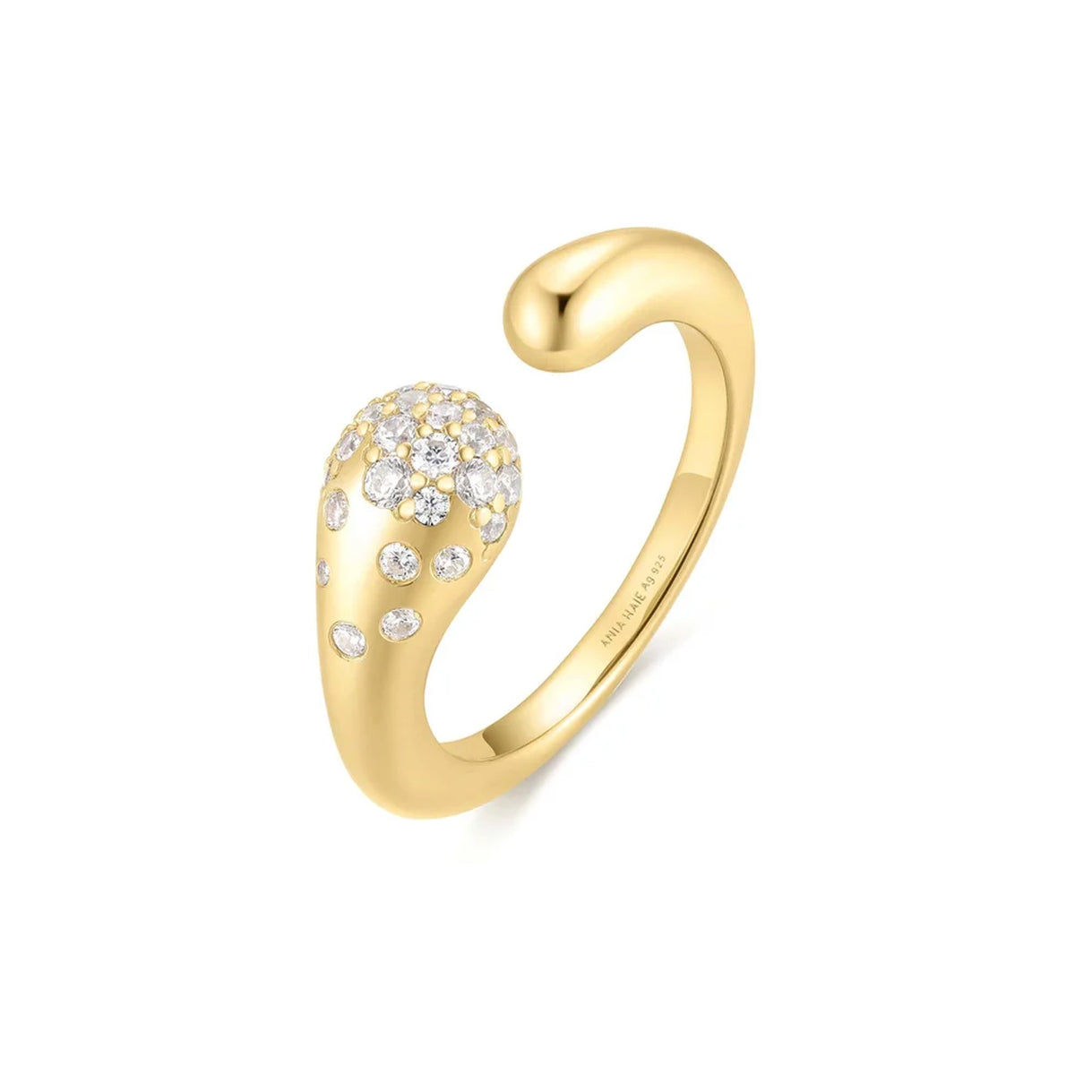 Ania Haie Sparkling Sculptural Crossover Adjustable Ring