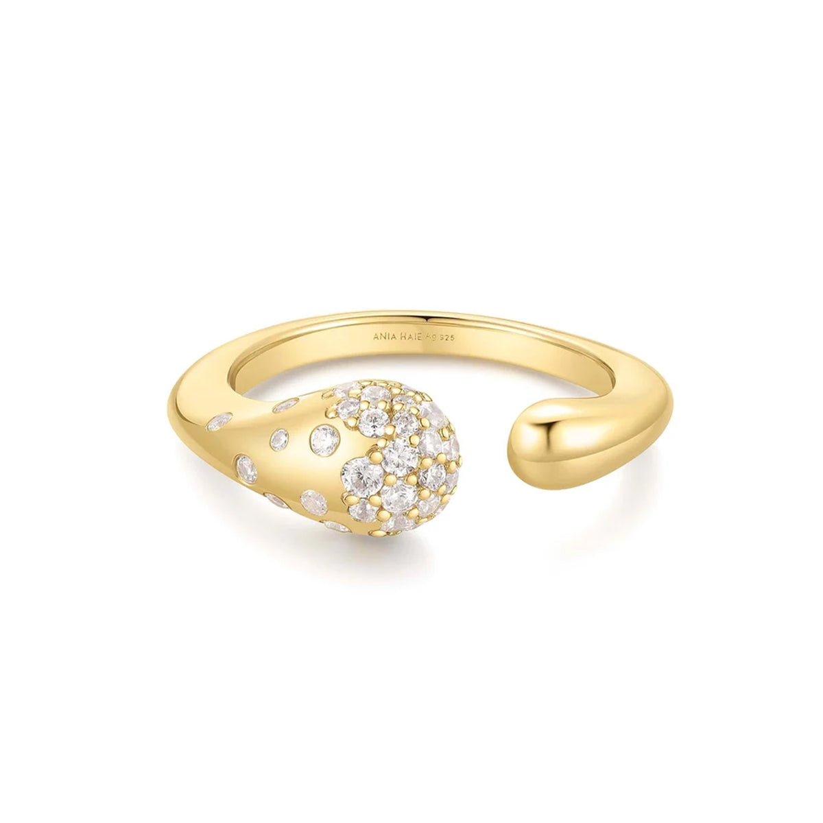 Ania Haie Sparkling Sculptural Crossover Adjustable Ring