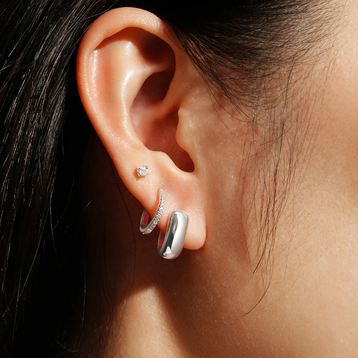 Ania Haie Mini U-Shaped Huggie Hoop Earrings - Silver