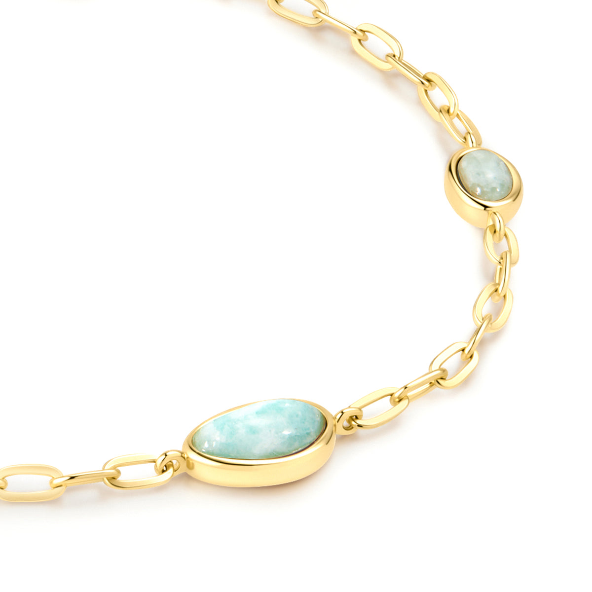 Ania Haie Rubset Amazonite Organic Dome Pebble Station Bracelet - Gold