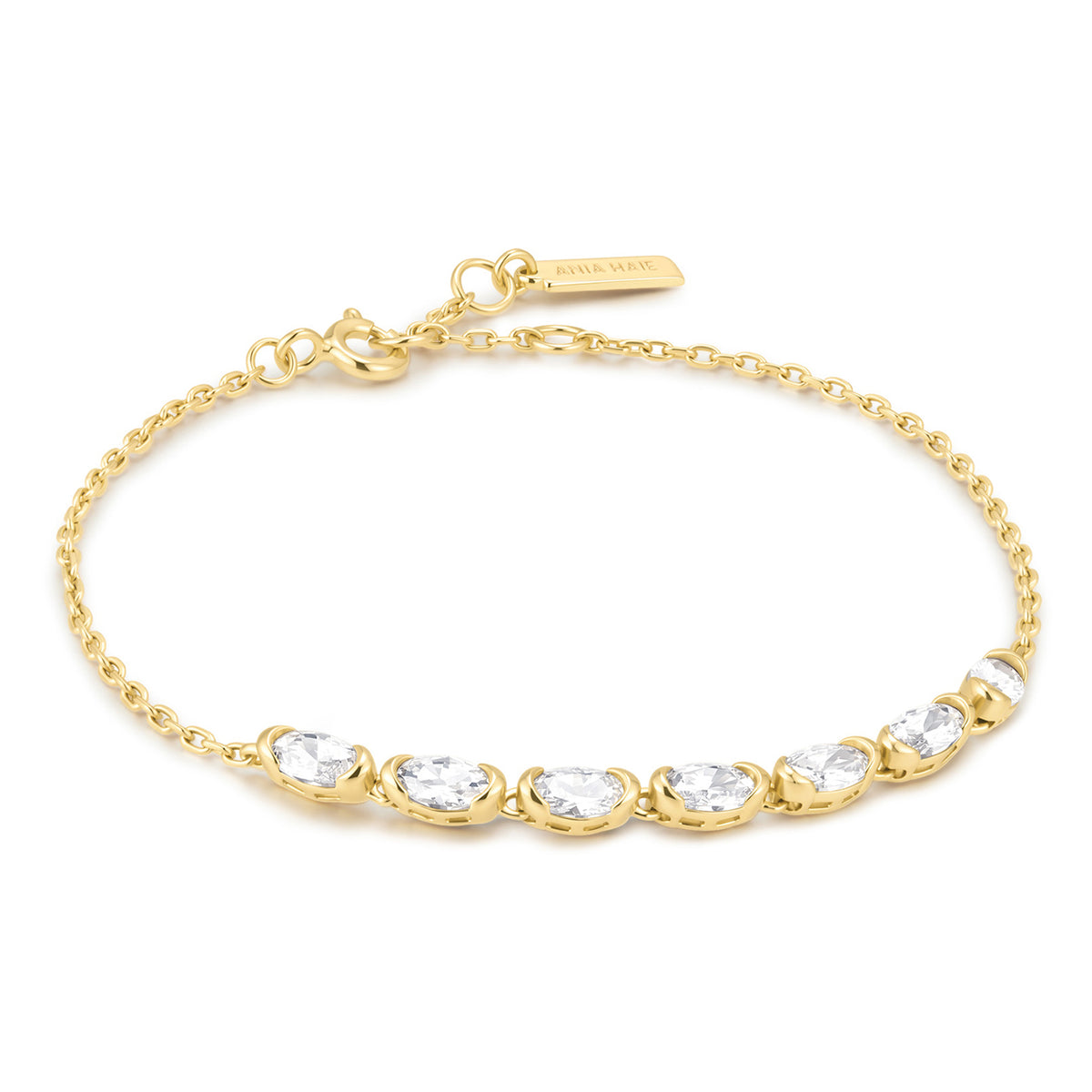 Ania Haie Half-Rubset Oval Half-Tennis Bracelet - Gold