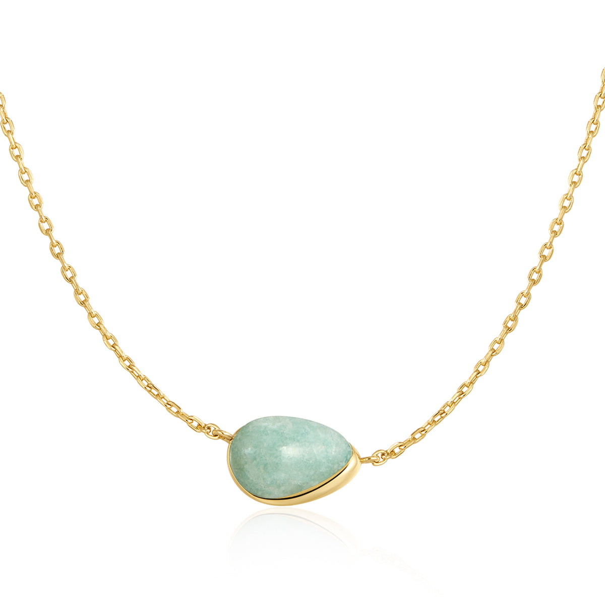 Ania Haie Rubset Amazonite Organic Dome Pebble Necklace - Gold