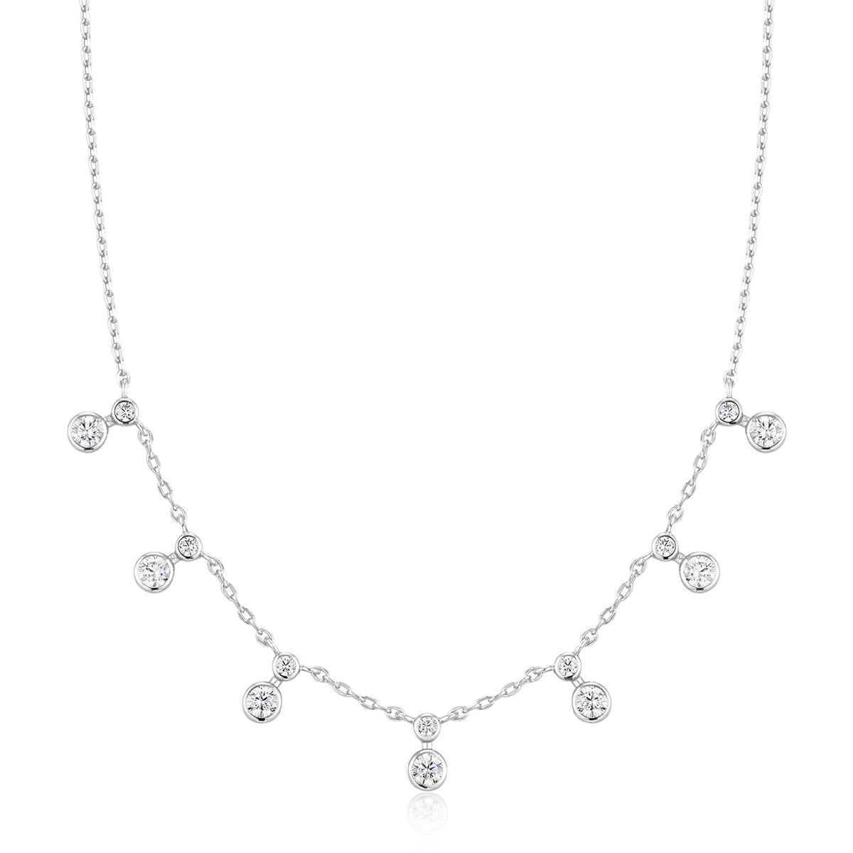 Ania Haie Rubset Round Drop Station Necklace - Silver