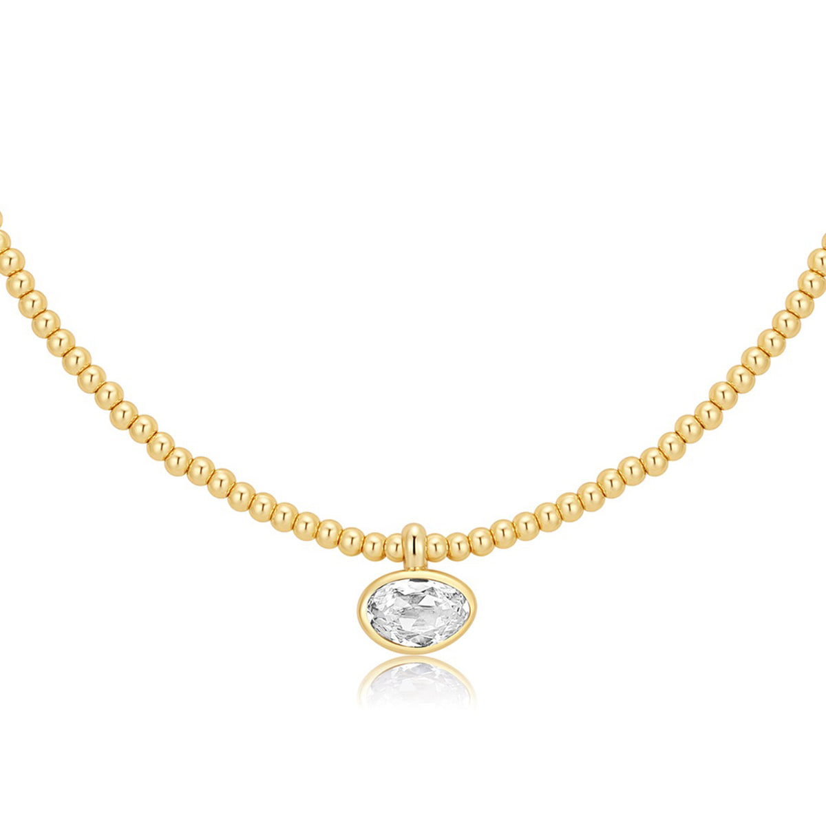 Ania Haie Rubset Organic Pebble Beaded Necklace - Gold