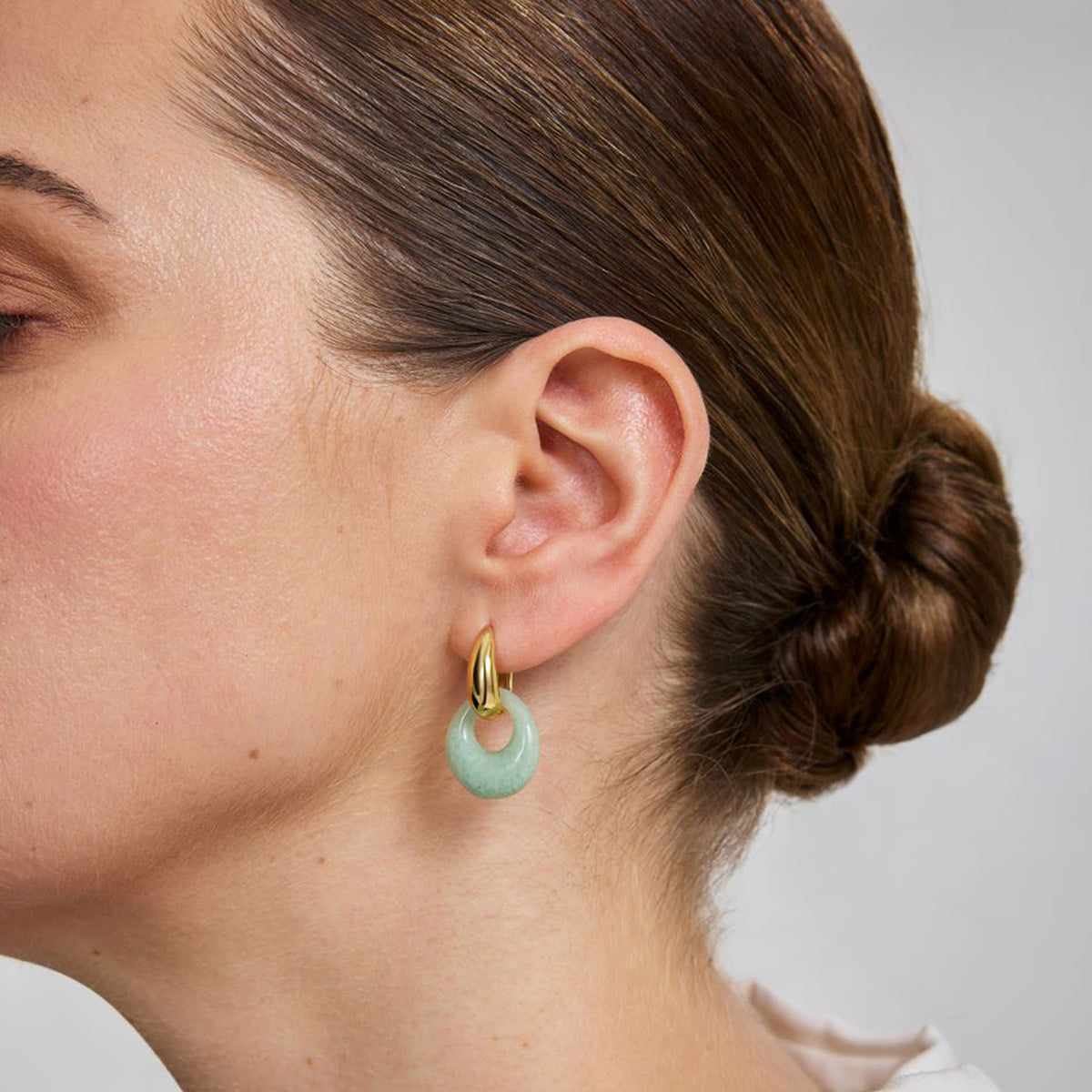 Ania Haie Amazonite Organic Pebble Drop Earrings - Gold