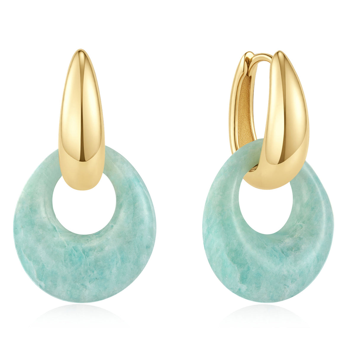 Ania Haie Amazonite Organic Pebble Drop Earrings - Gold