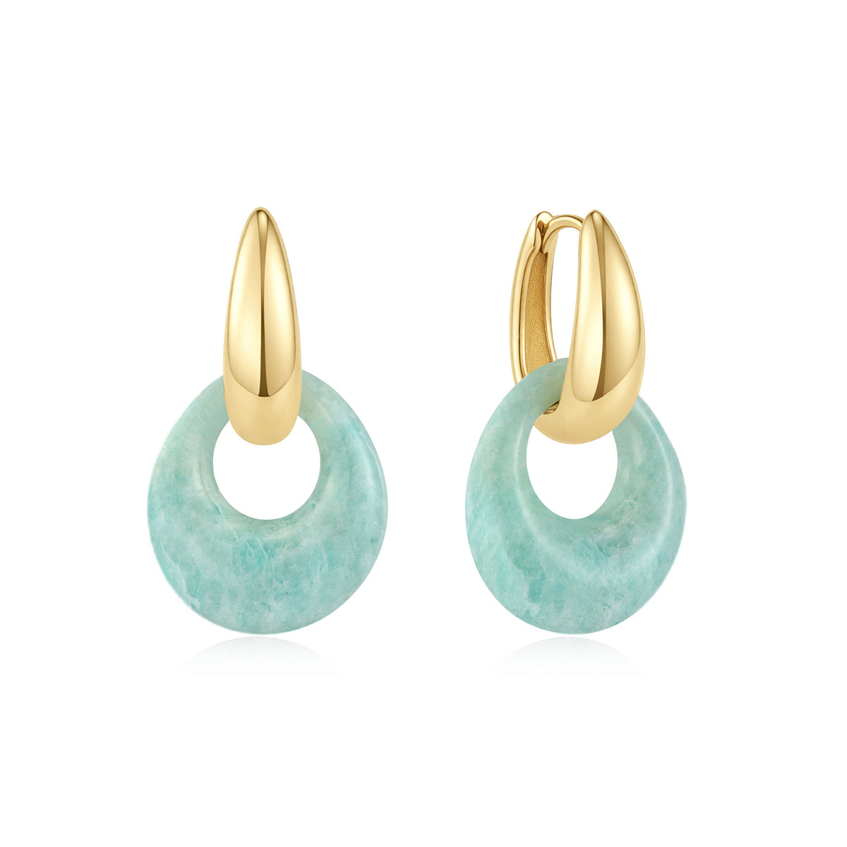 Ania Haie Amazonite Organic Pebble Drop Earrings - Gold