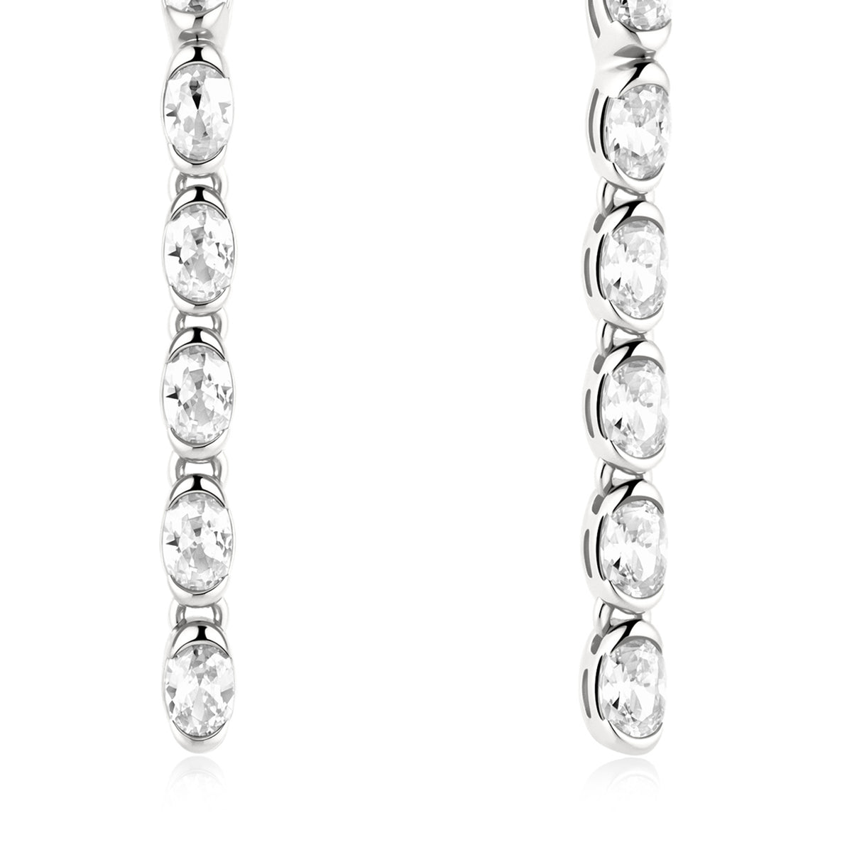 Ania Haie Rub Set Oval Linear Dangle Drop Earrings - Silver
