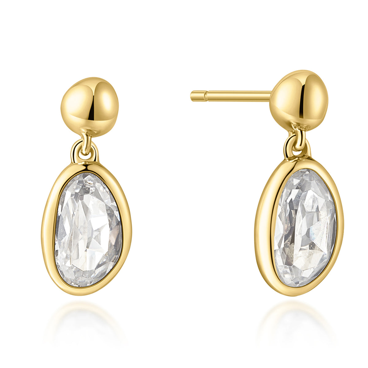 Ania Haie Rub Set Organic Pebble Dangle Stud Earrings - Gold