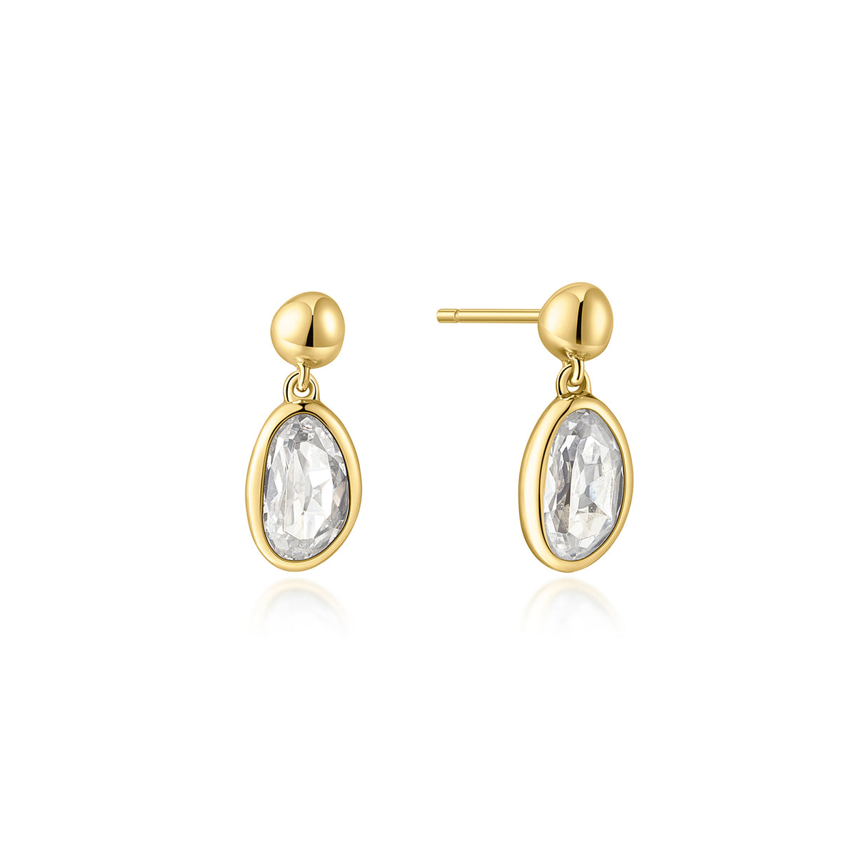 Ania Haie Rub Set Organic Pebble Dangle Stud Earrings - Gold