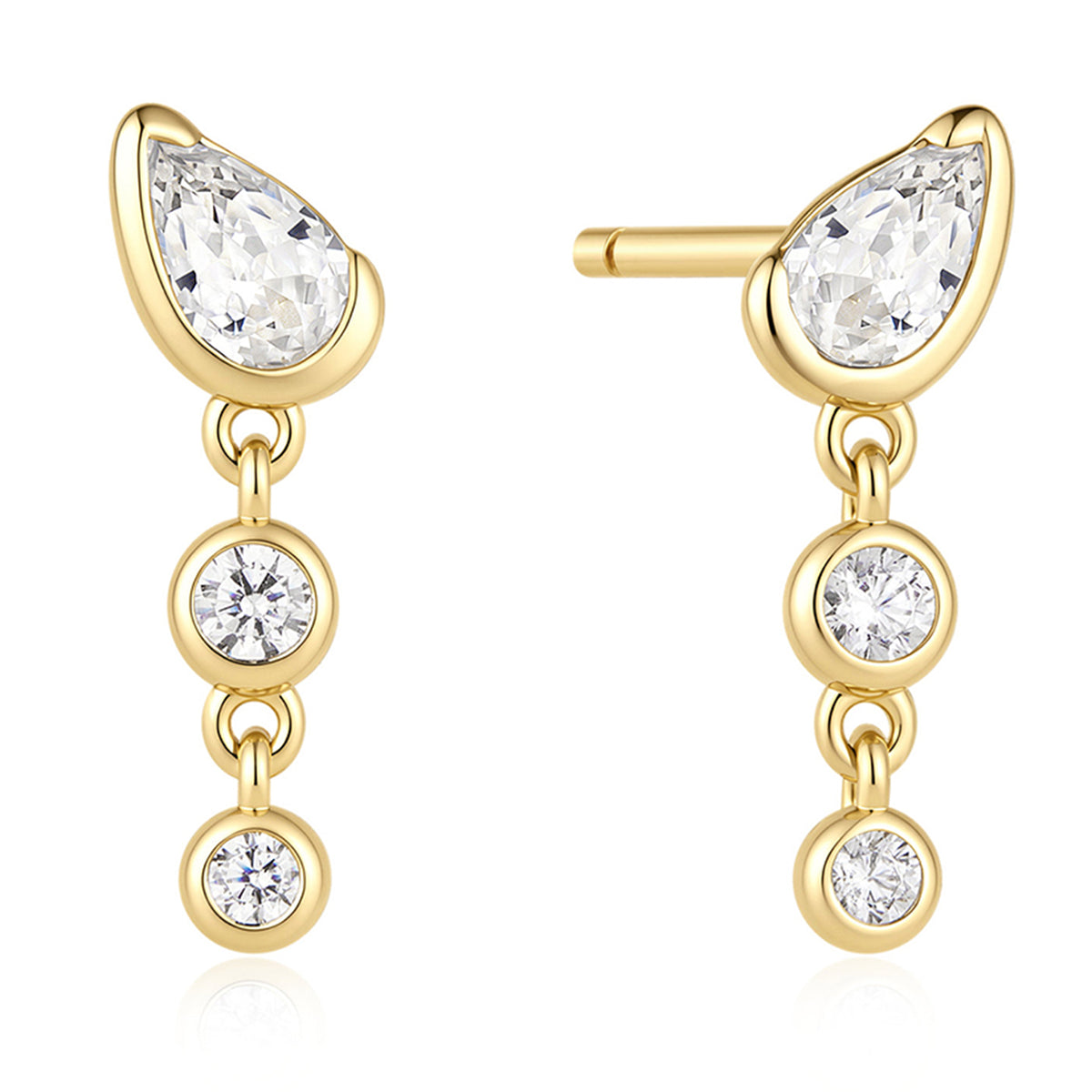Ania Haie Rub Set Teardrop & Round Dangle Stud Earrings - Gold