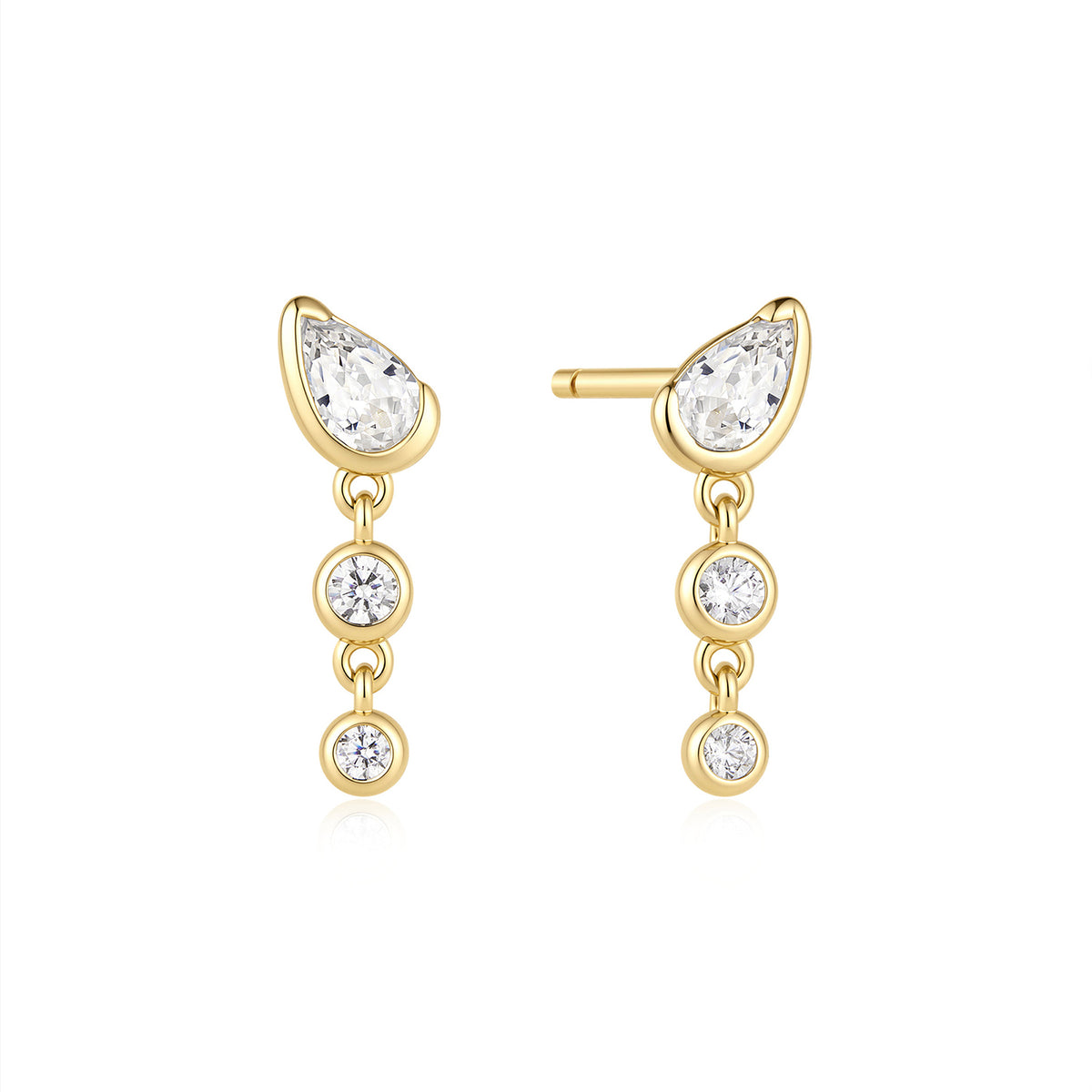Ania Haie Rub Set Teardrop & Round Dangle Stud Earrings - Gold