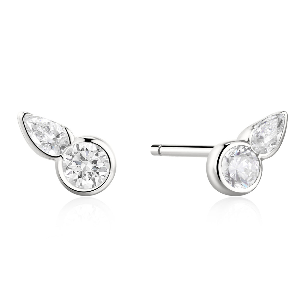 Ania Haie Rub Set Round & Teardrop Stud Earrings - Silver