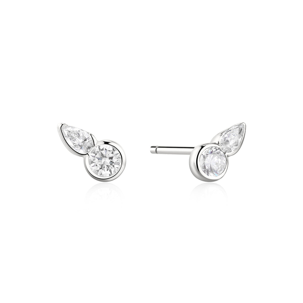 Ania Haie Rub Set Round & Teardrop Stud Earrings - Silver