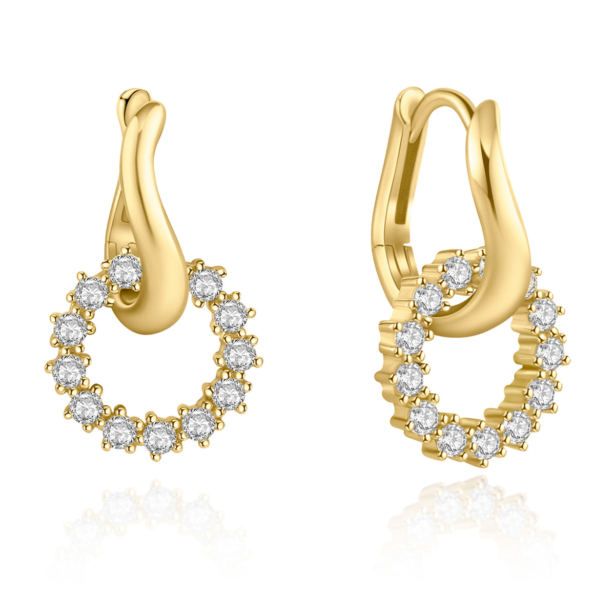 Ania Haie Pavé Interlocked Huggie Hoop Earrings - Gold