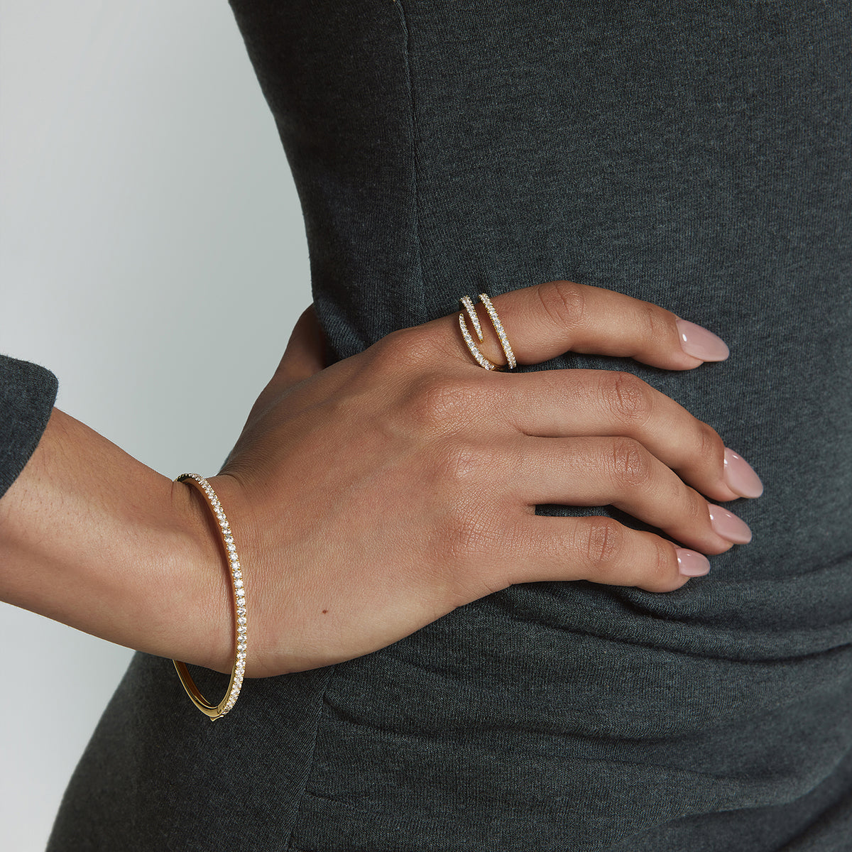 Ania Haie Spiral Pavé Adjustable Ring - Gold