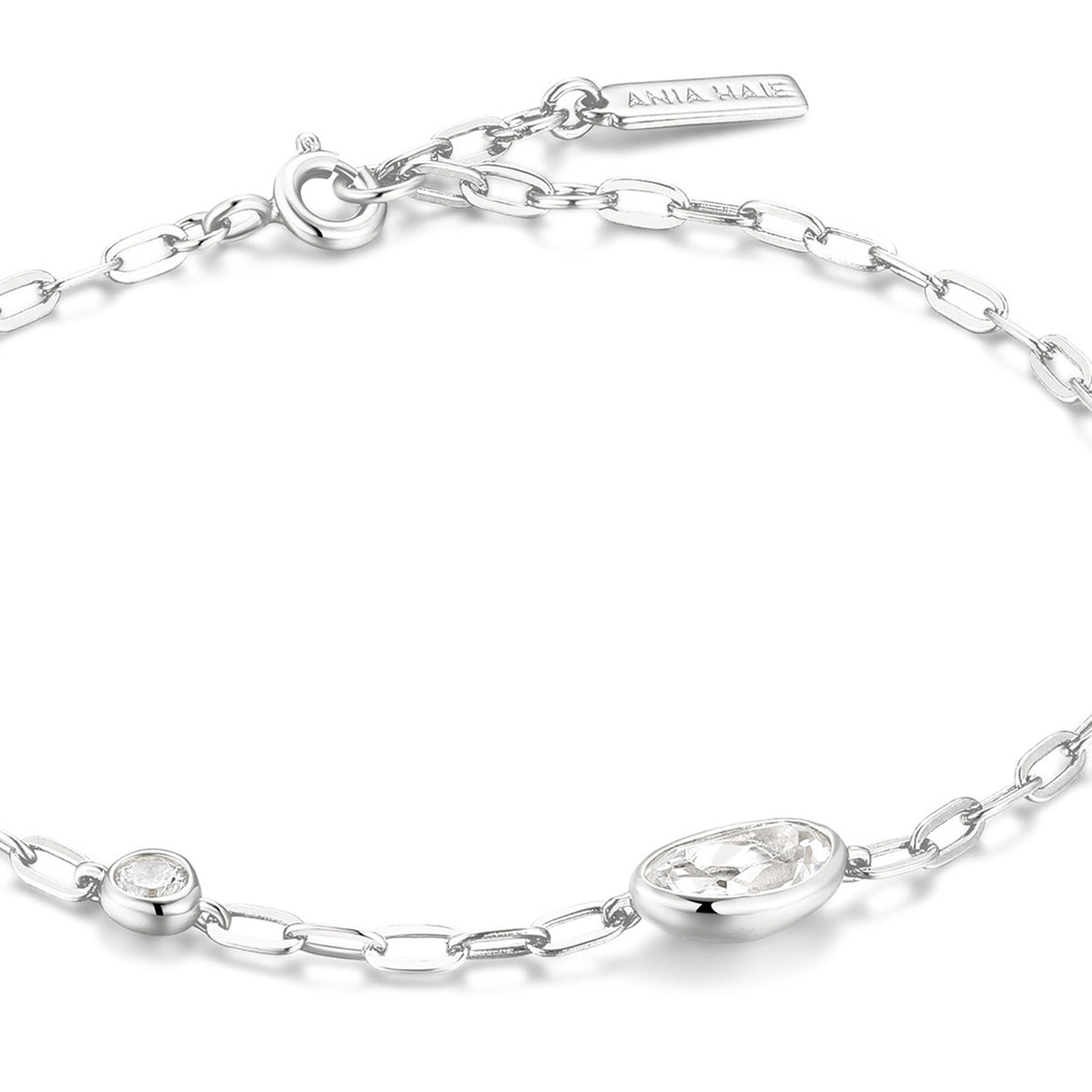 Ania Haie Rub Set Organic Dome Pebble Station Bracelet - Silver