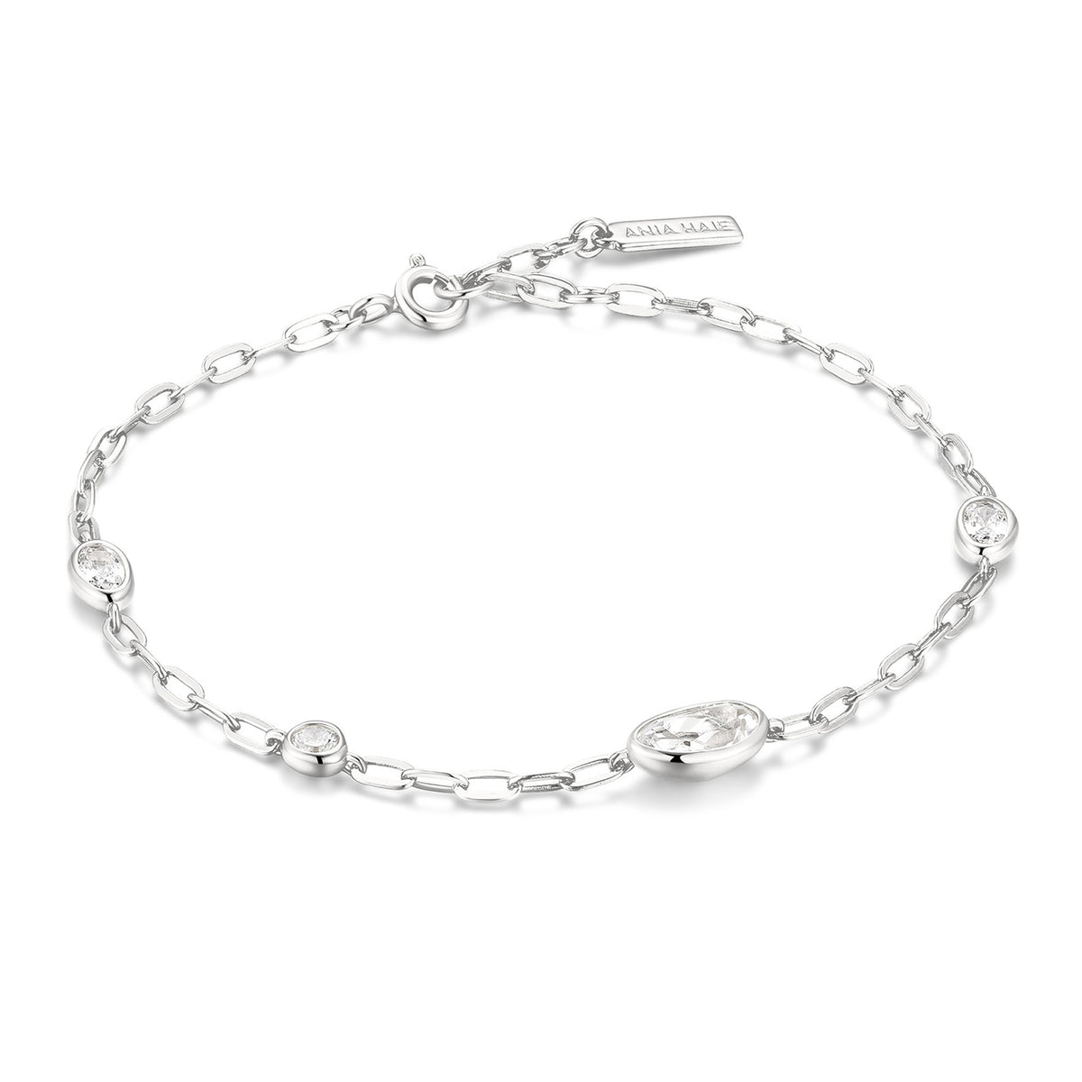 Ania Haie Rub Set Organic Dome Pebble Station Bracelet - Silver
