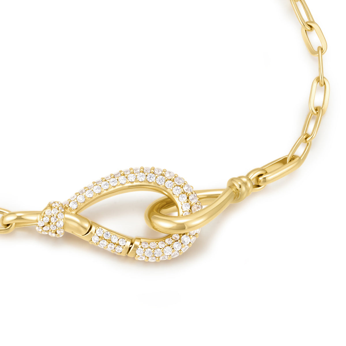 Ania Haie Interlocked Pavé & Polished Knot Bracelet - Gold