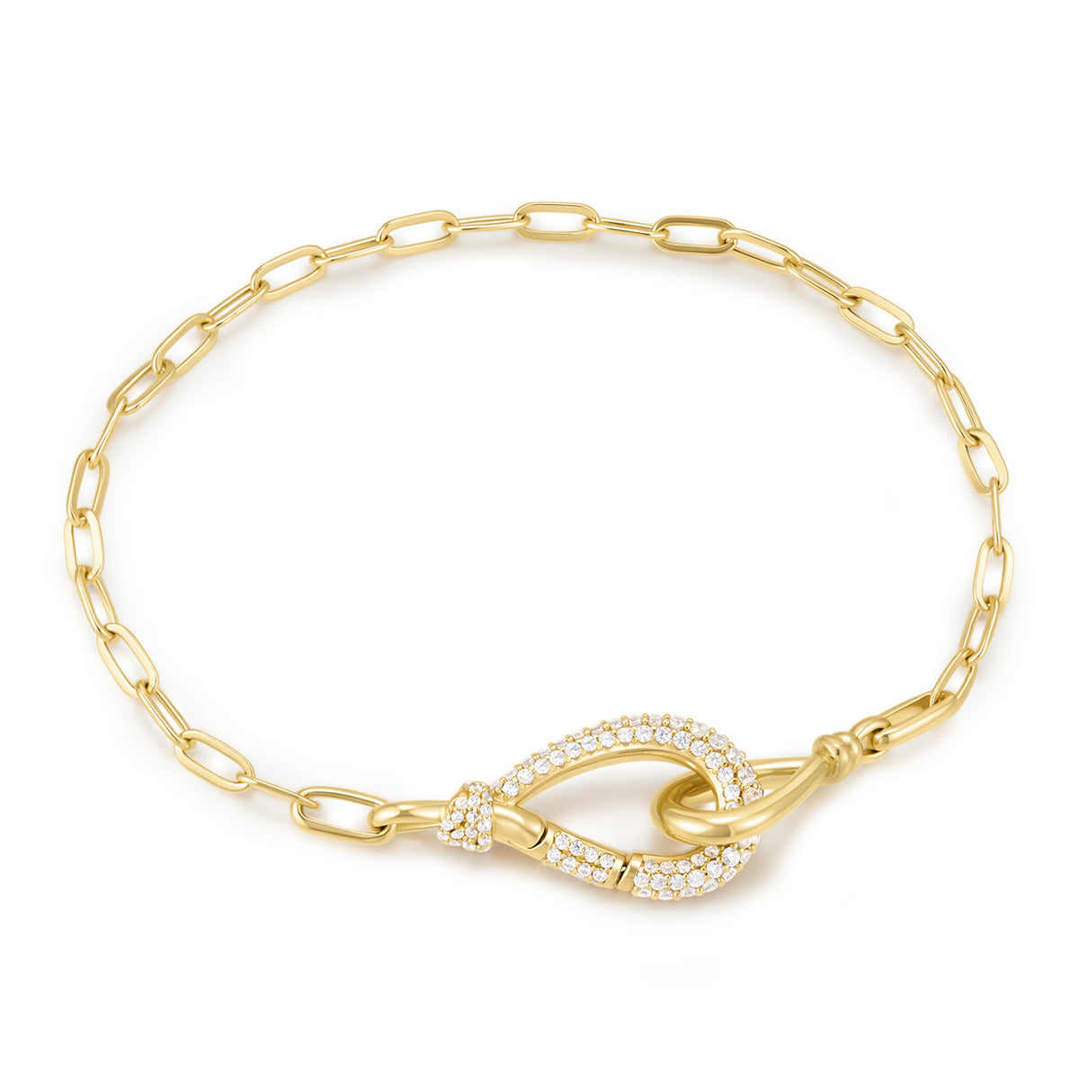 Ania Haie Interlocked Pavé & Polished Knot Bracelet - Gold