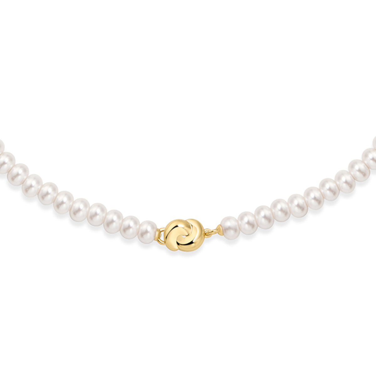 Ania Haie Glass Pearl Beaded Twist Station Necklace  - Gold