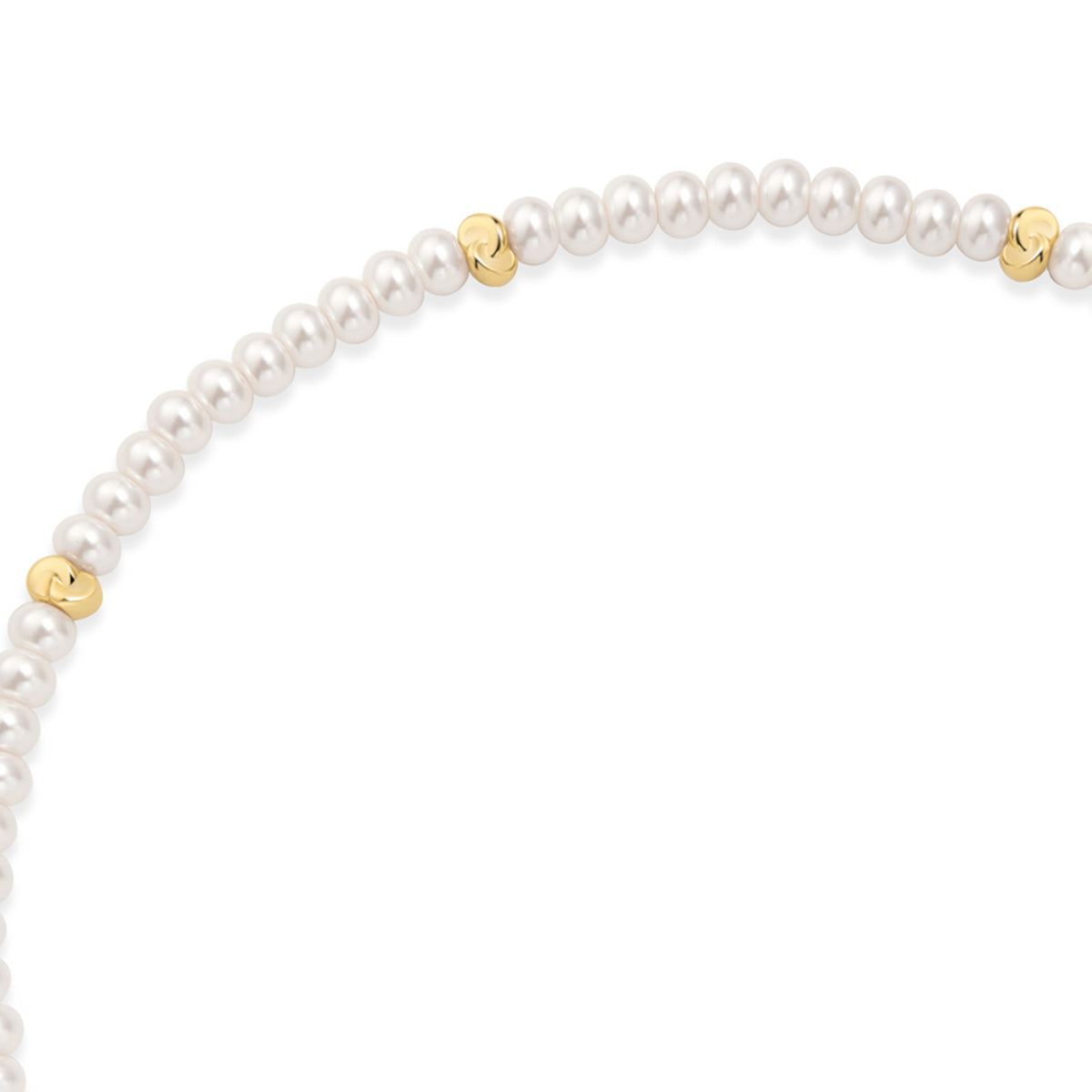 Ania Haie Glass Pearl Beaded Twist Station Necklace  - Gold