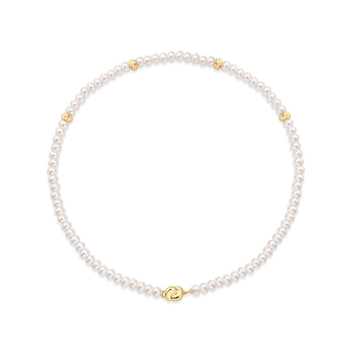 Ania Haie Glass Pearl Beaded Twist Station Necklace  - Gold