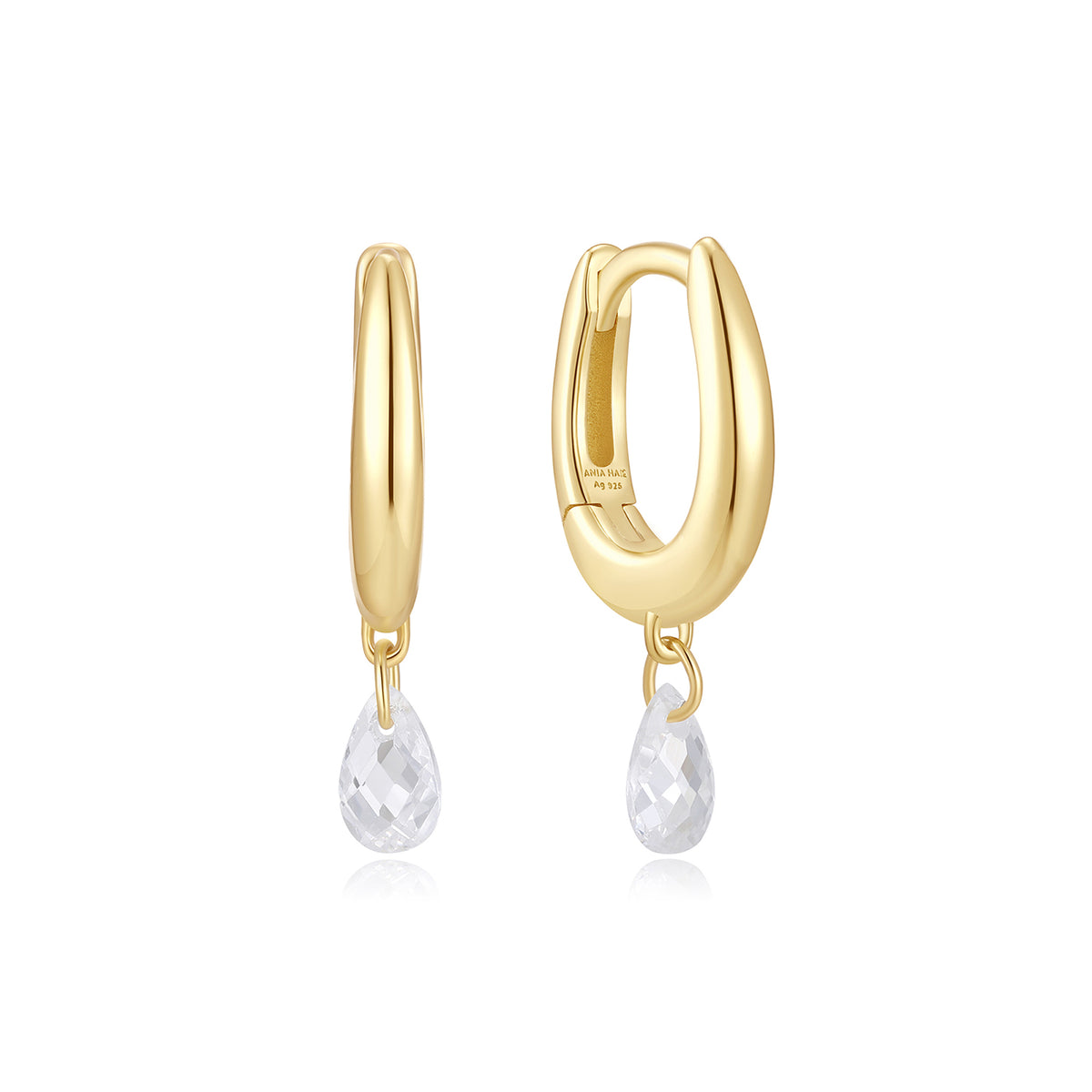 Ania Haie Teardrop Dangle Huggie Hoop - Gold