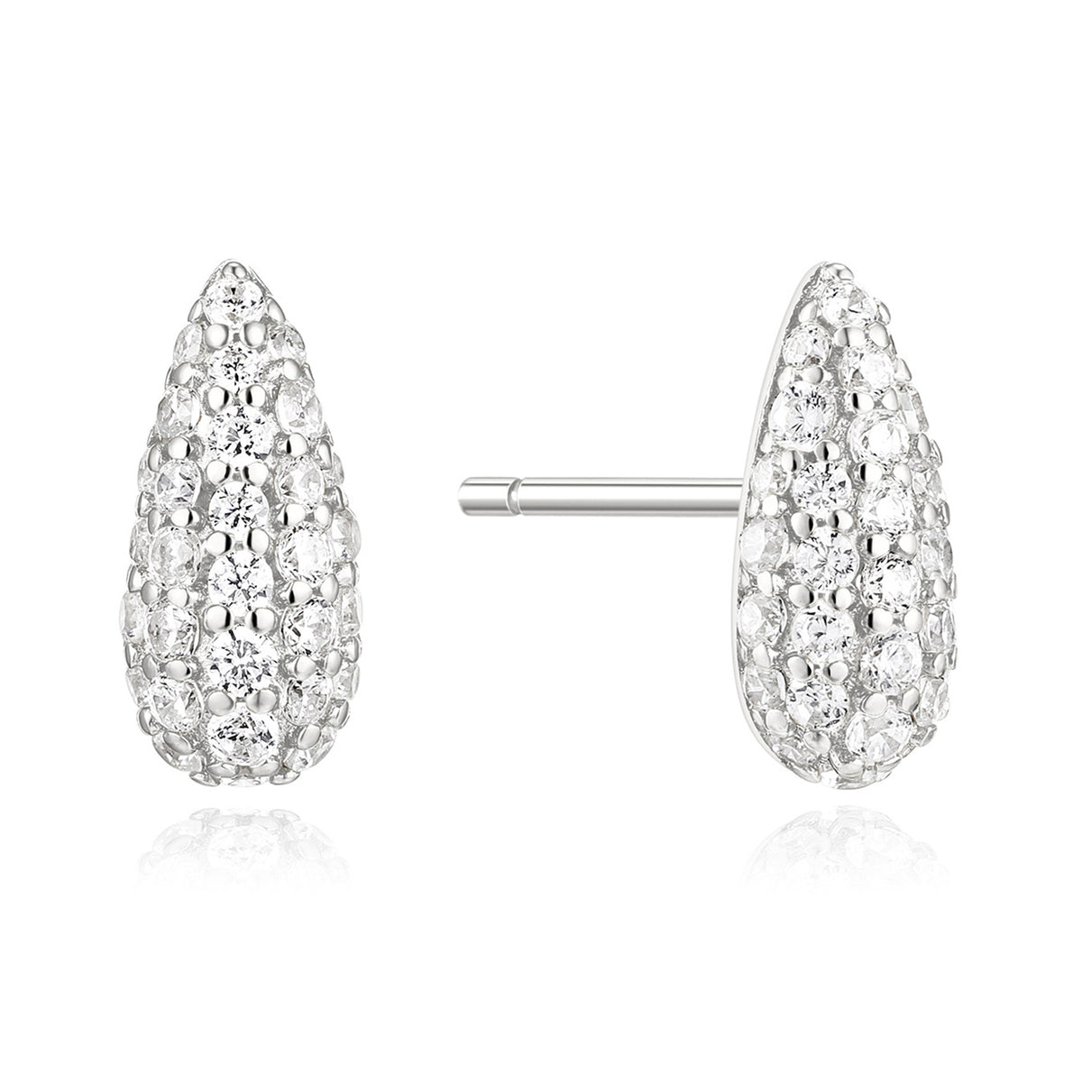Ania Haie Pavé Dome Stud Earrings - Silver